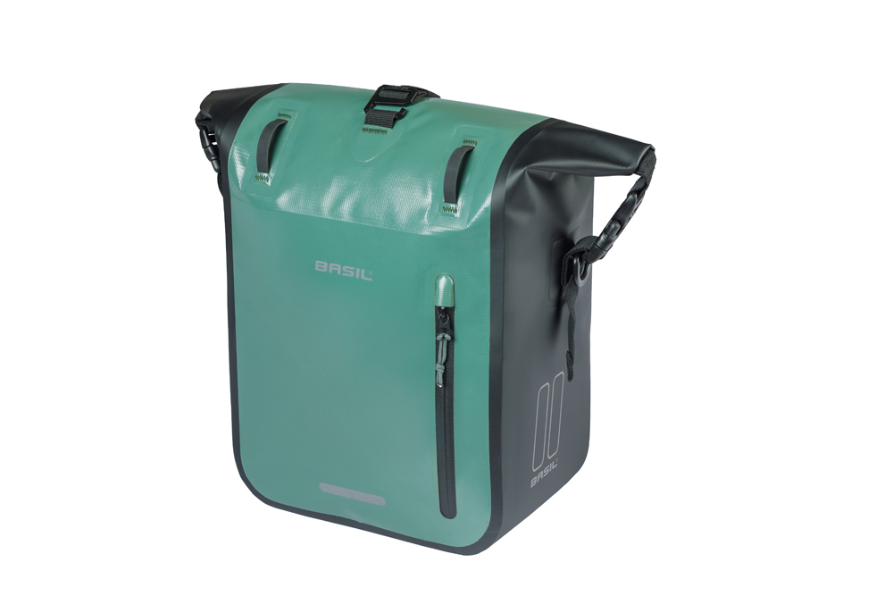 Basil fietstas enkel Rivo M MIK Hooks groen 12-15L