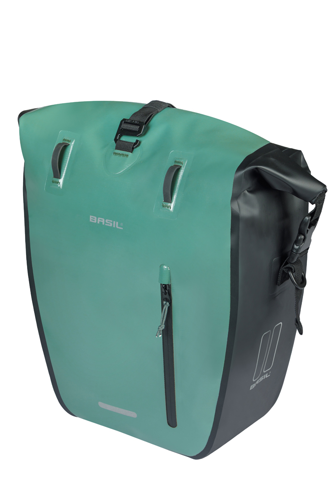 Basil fietstas enkel Rivo L MIK Hooks groen 25-31L