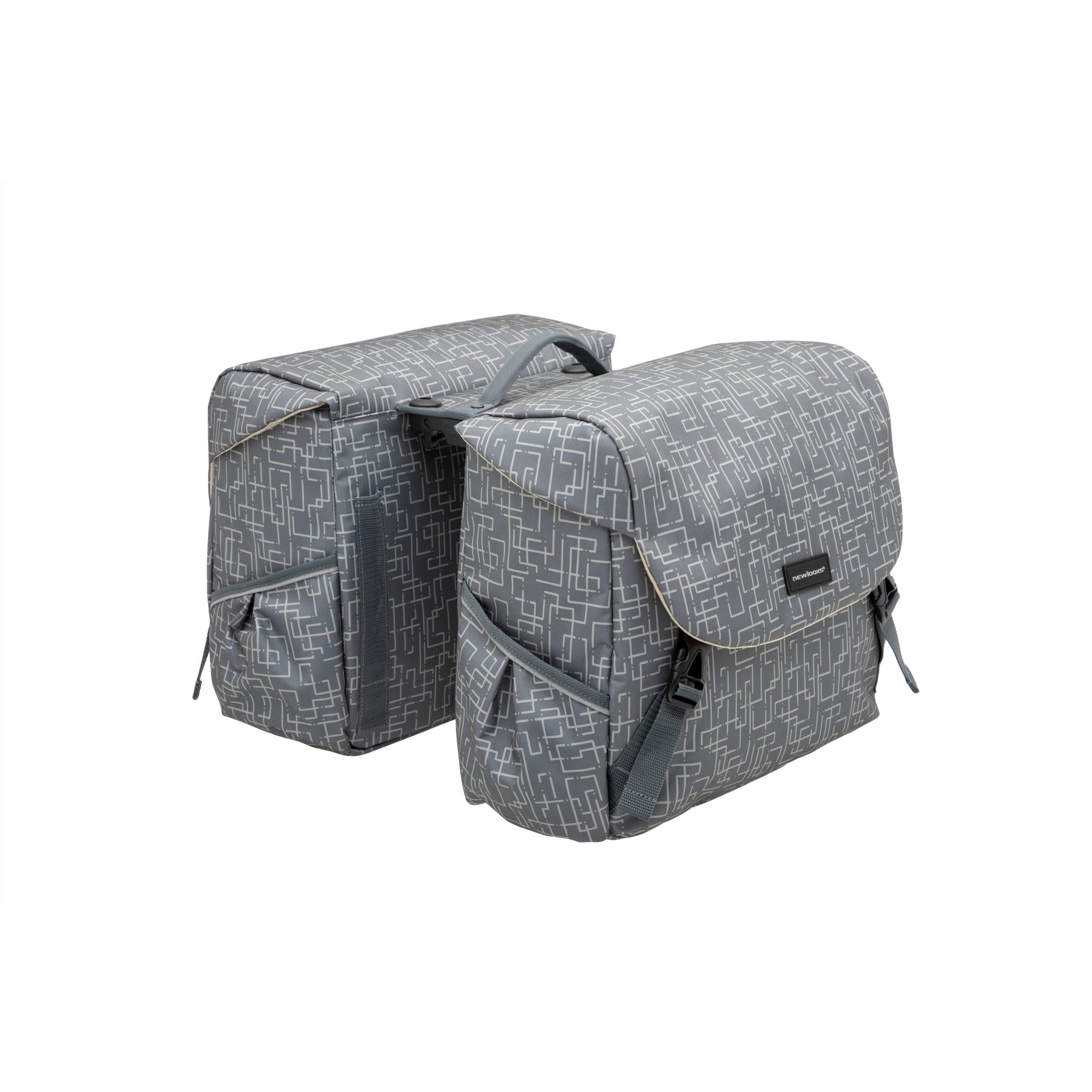 New Looxs fietstas dubbel Mondi Joy Ivy grey Racktime 38L