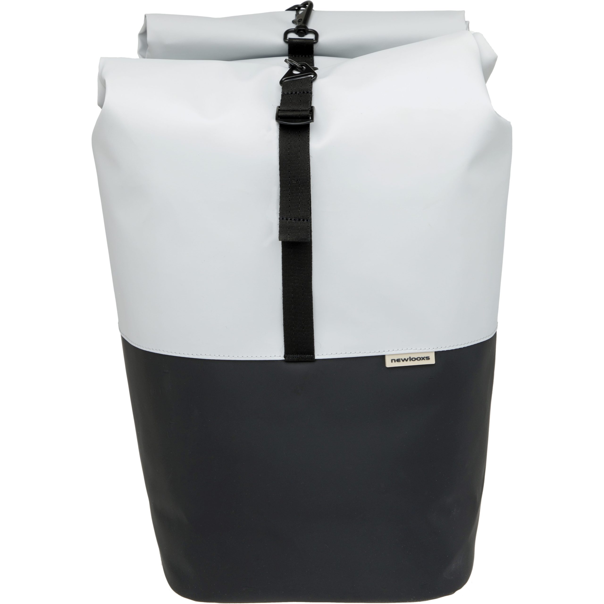 New Looxs fietstas dubbel Nyborg lichtgrijs/zwart 34L