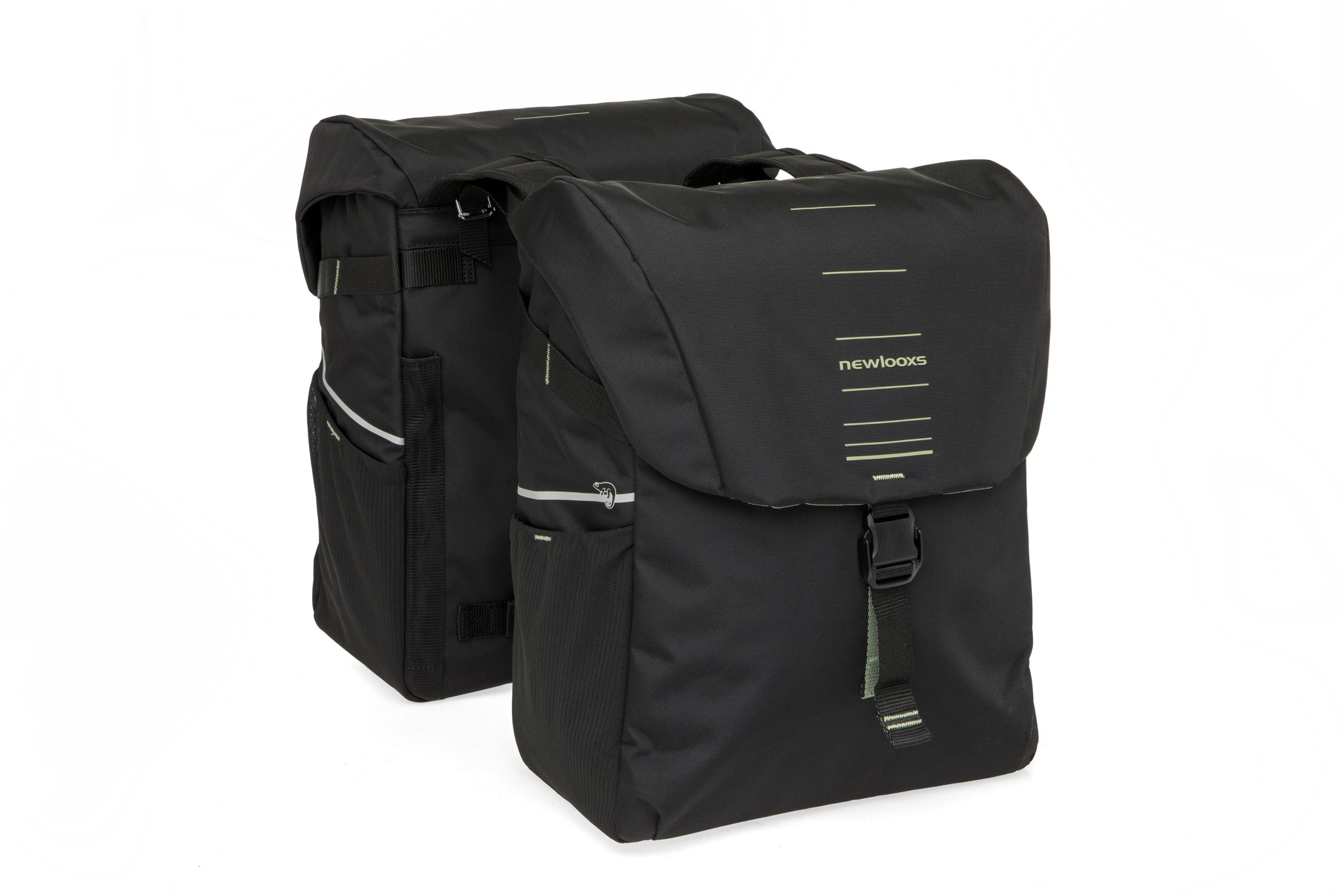 New Looxs fietstas dubbel Vigo black green 40L