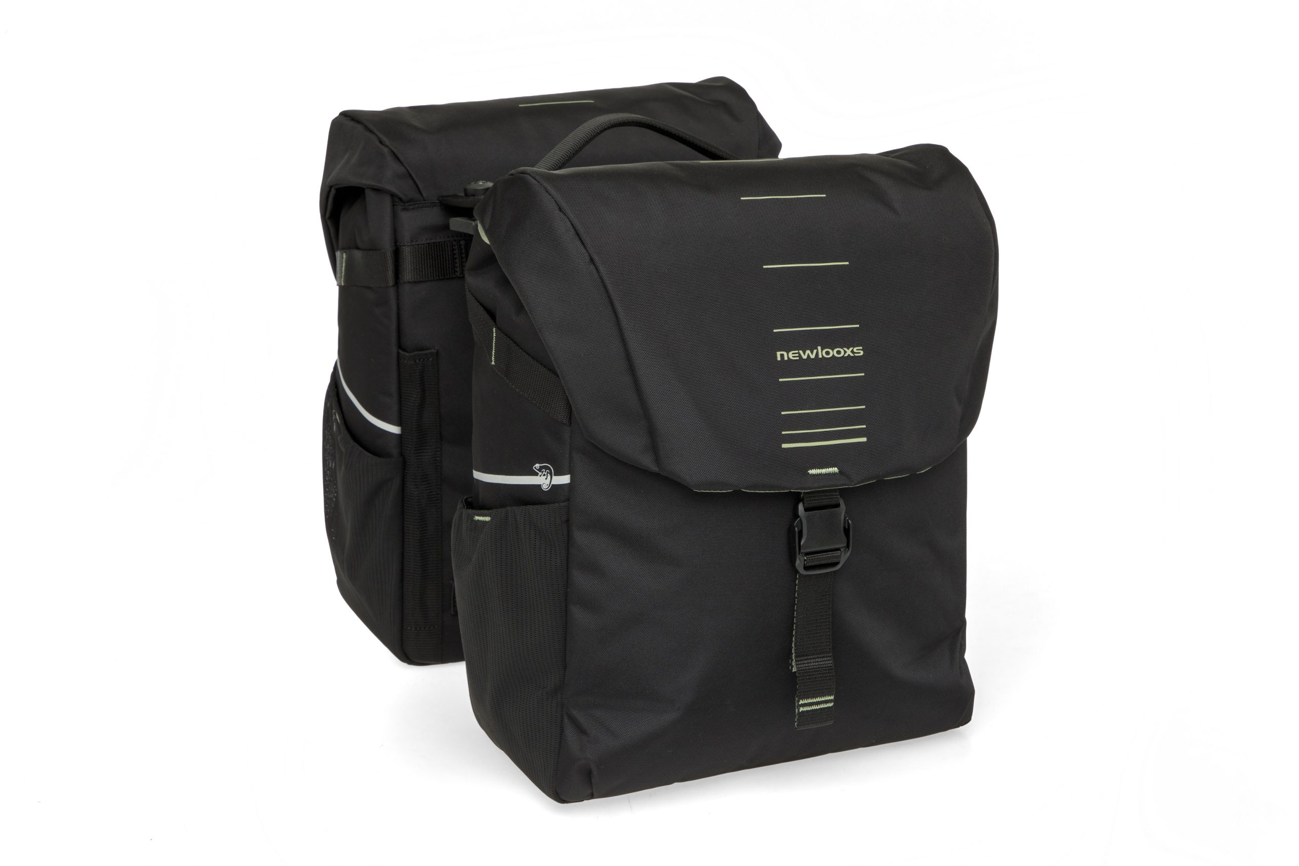 New Looxs fietstas dubbel Vigo black green MIK 40L