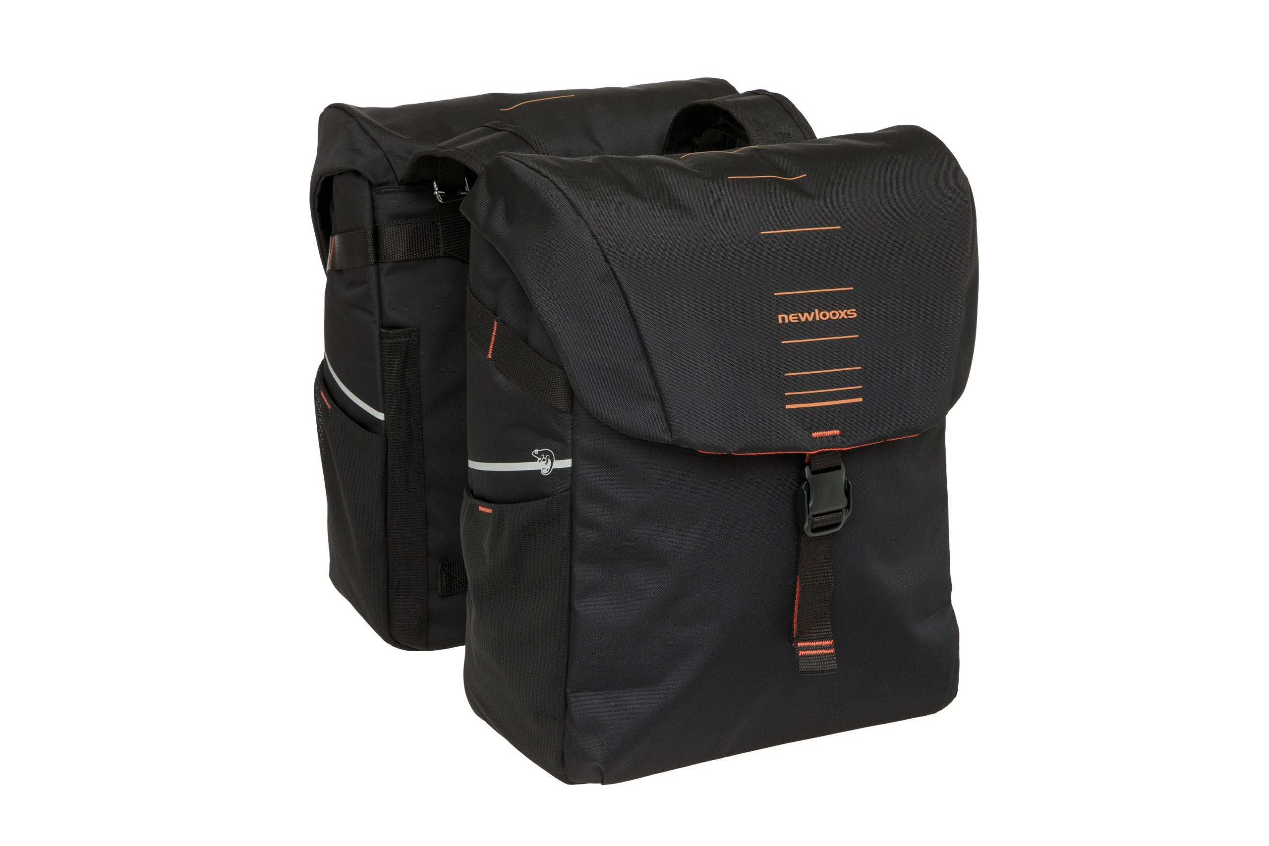 New Looxs fietstas dubbel Vigo black orange 40L