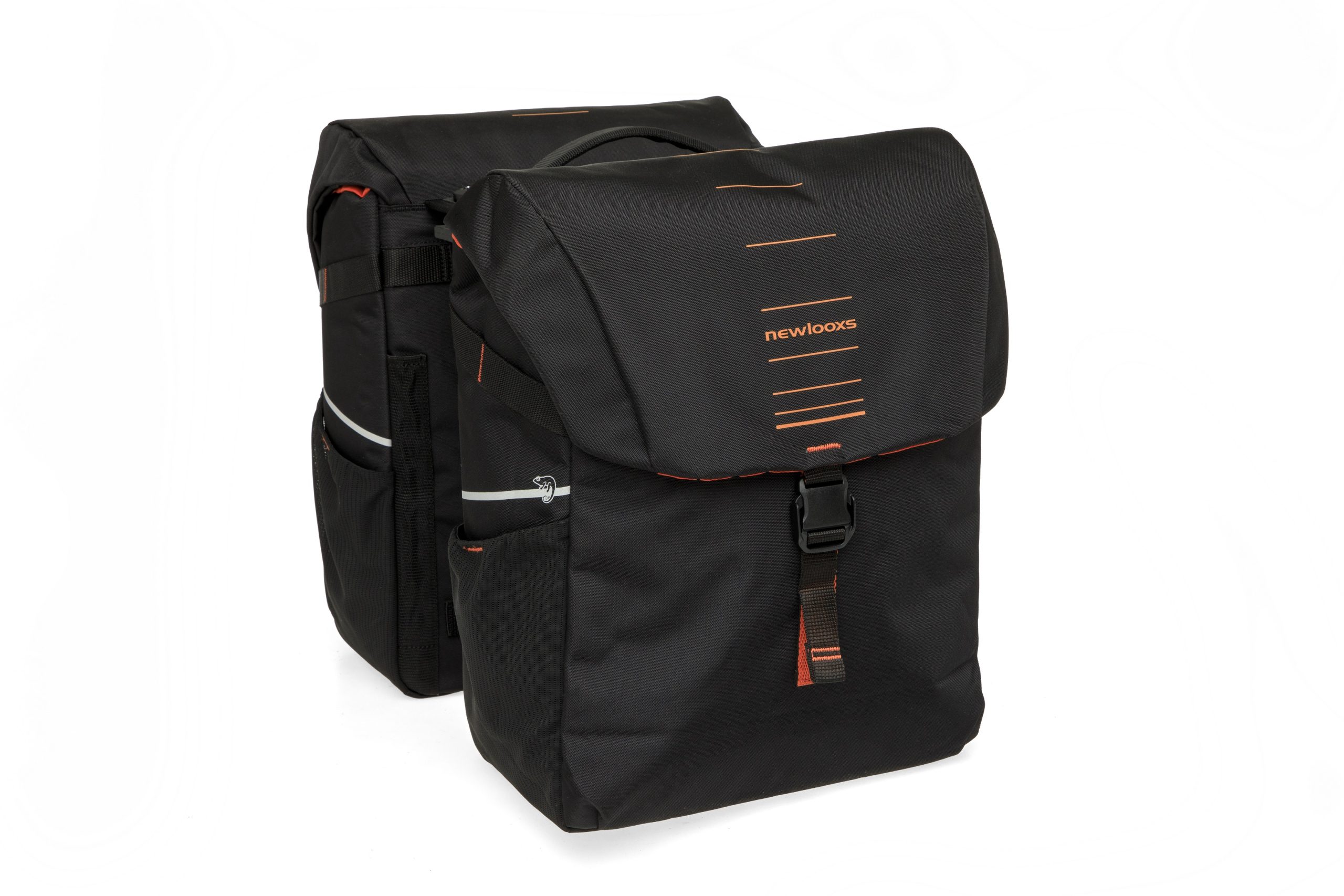 New Looxs fietstas dubbel Vigo black orange MIK 40L