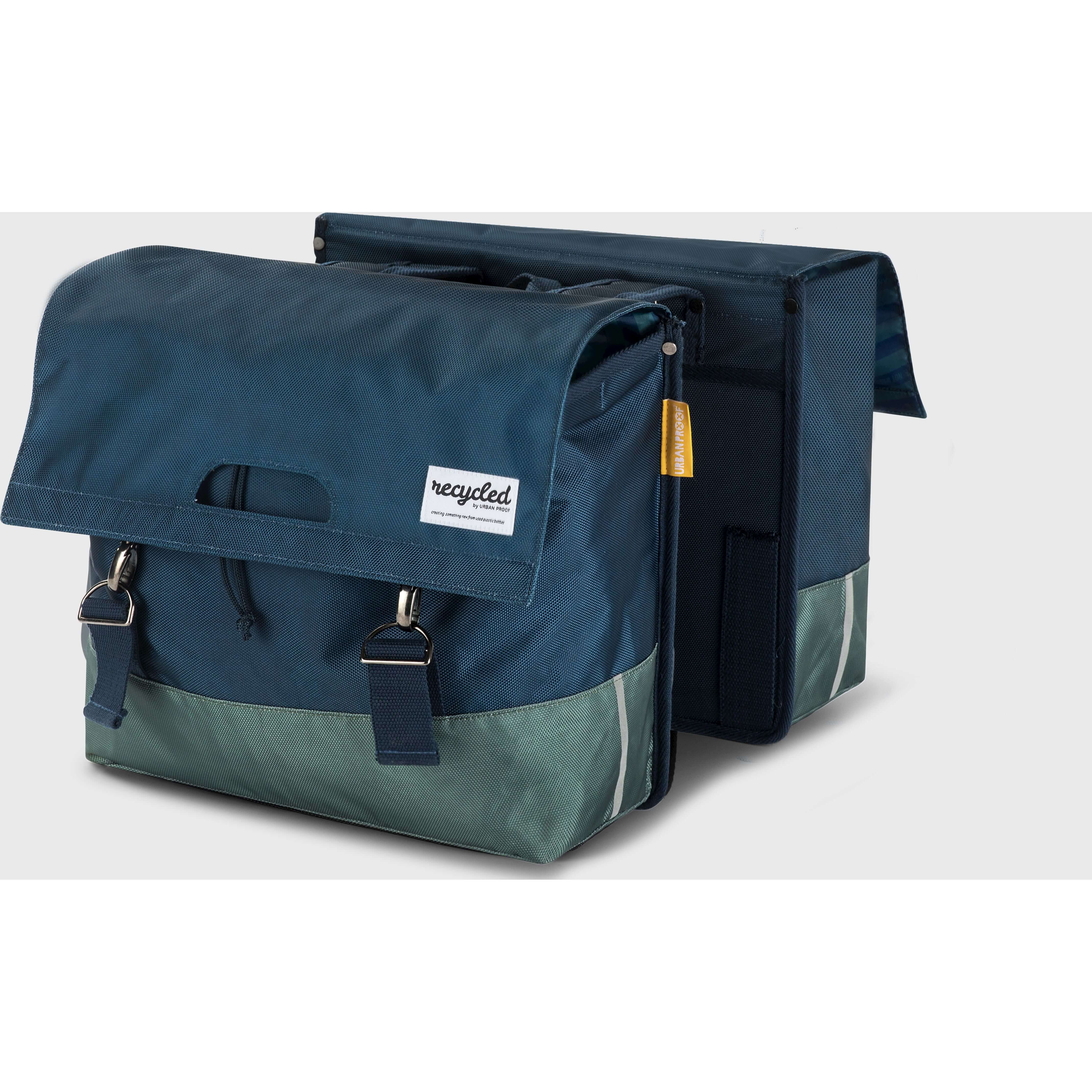 Urban Proof fietstas dubbel 40L recycled blauw groen