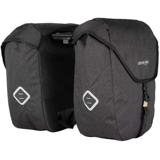 AtranVelo dubbele tas Zap met AVS adapter 25l zwart/grijs