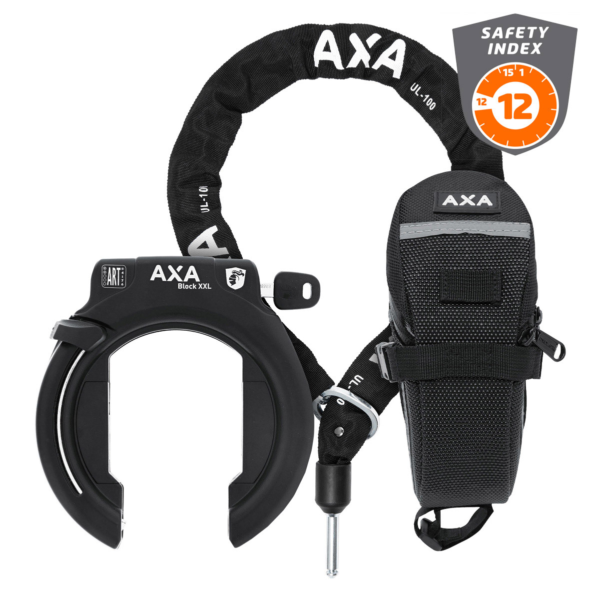 AXA ringslot Block XXL + insteekslot ULC100 + tasje