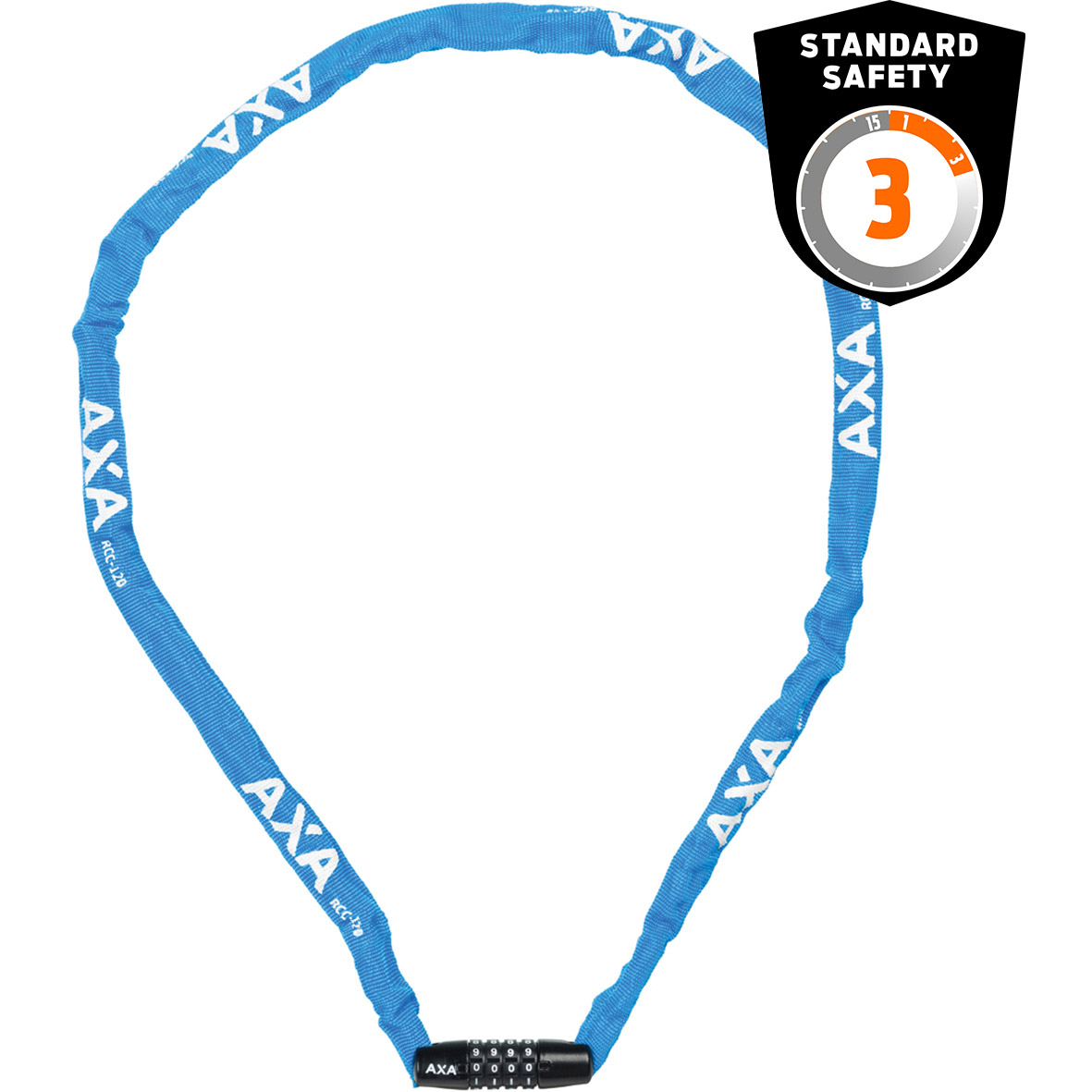 AXA kettingslot Rigid C3,5-120 met cijfercode blauw