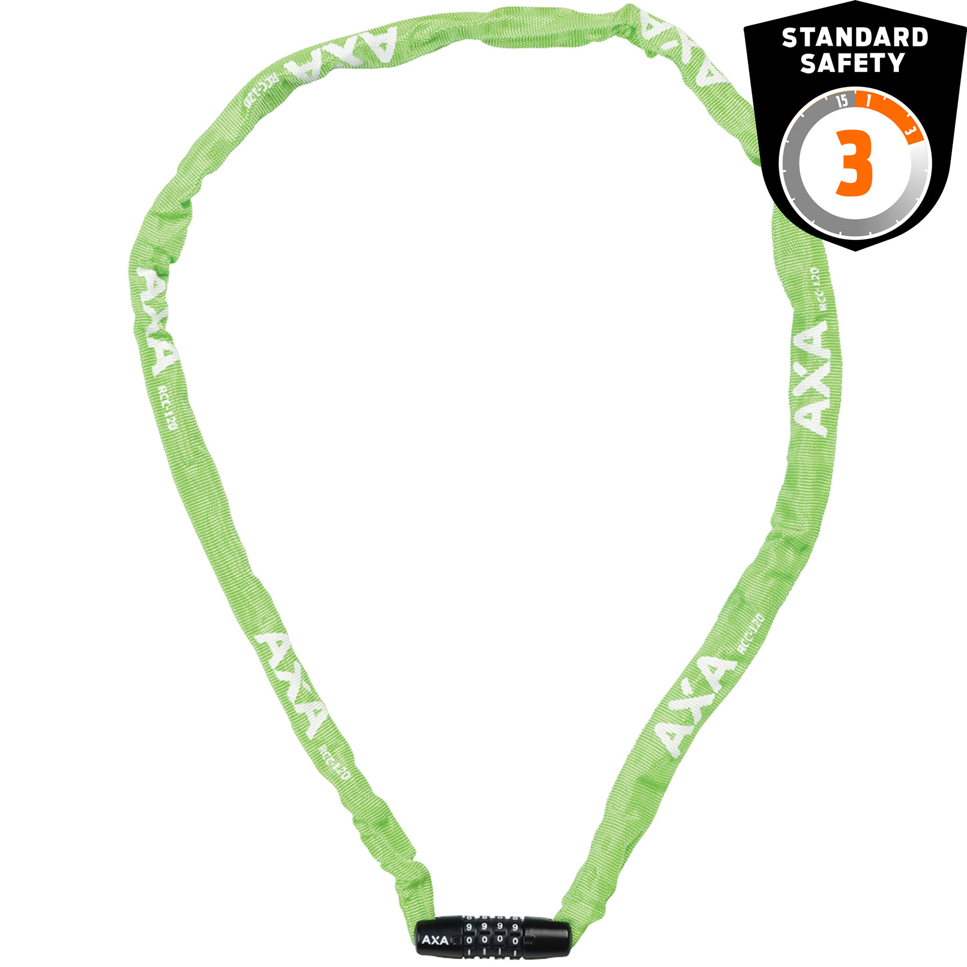 AXA kettingslot Rigid C3,5-120 met cijfercode groen