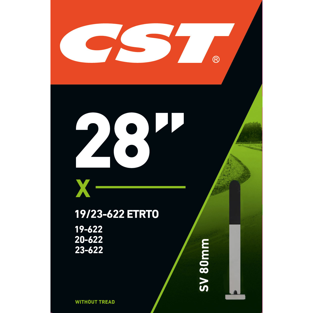 CST binnenband 28" 19/23-622 FV 80mm ventiel zonder draad