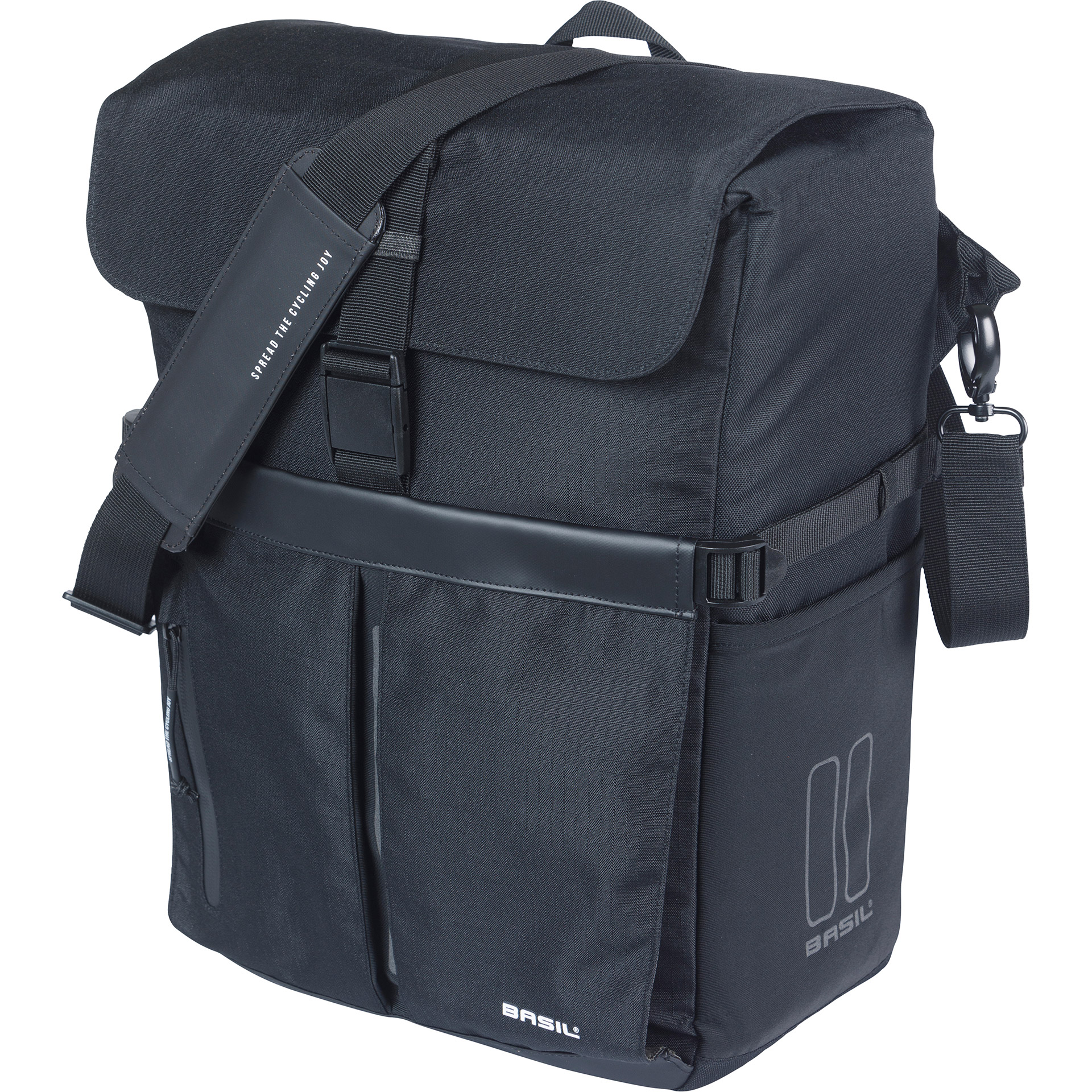 Basil schoudertas Move MIK studs 15l zwart