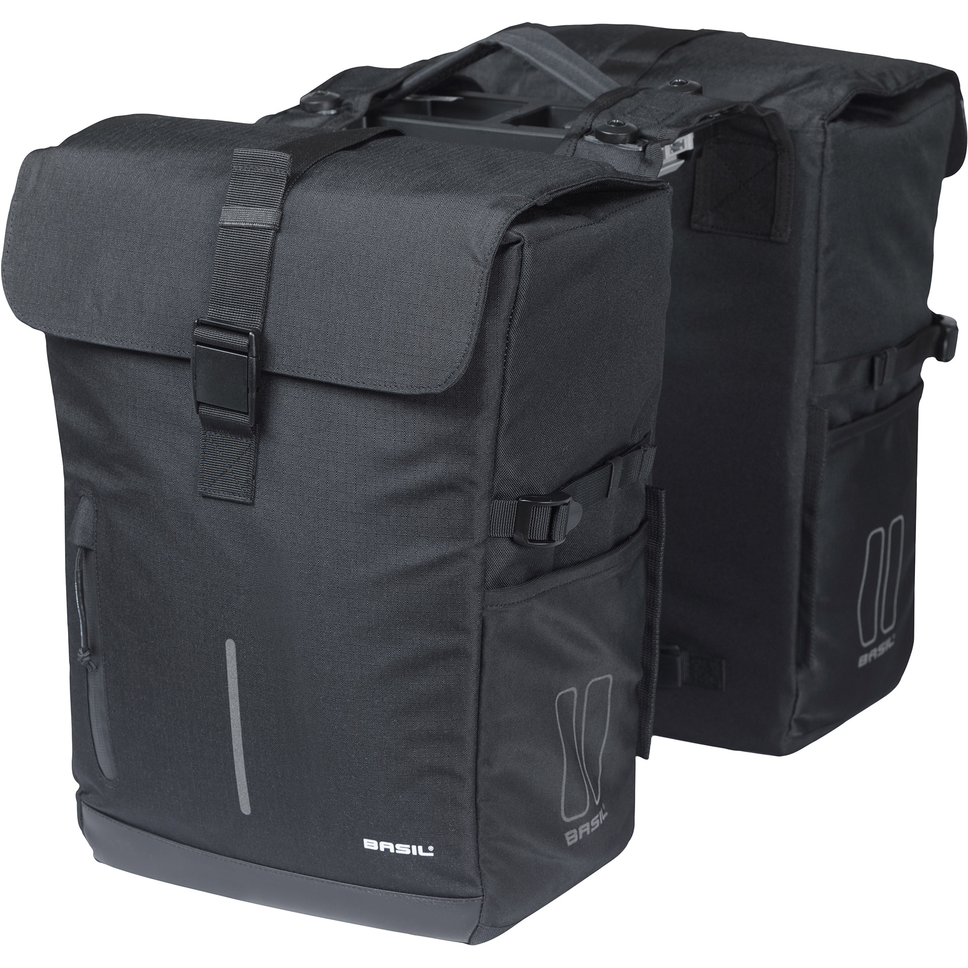 Basil dubbele tas Move MIK 30l zwart