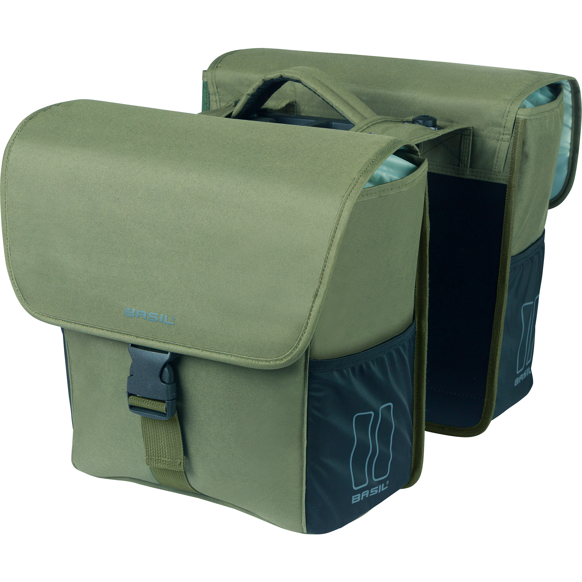 Basil dubbele tas Go MIK 32l donkergroen