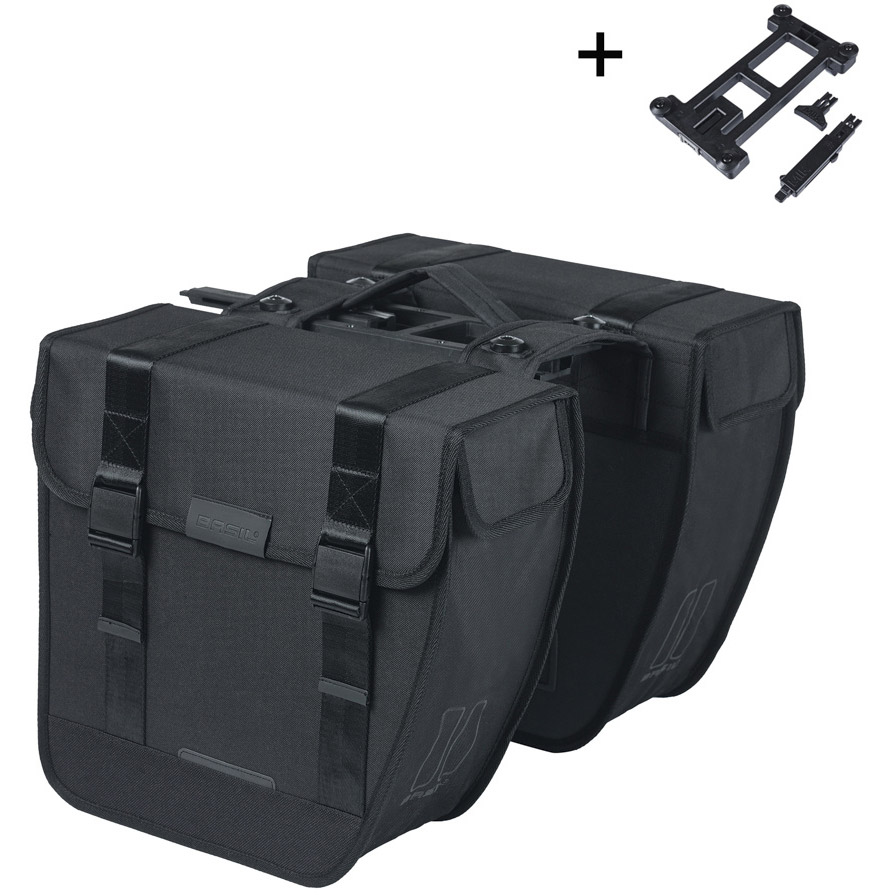 Basil dubbele tas Tour MIK 28l zwart