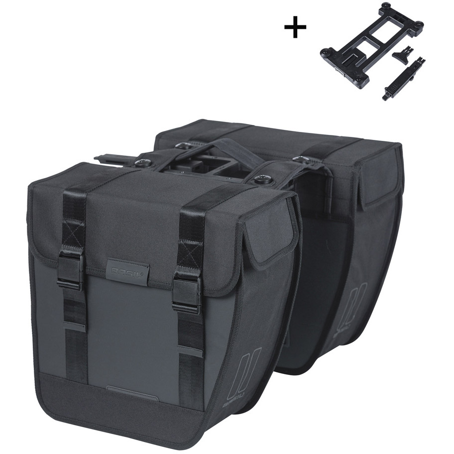 Basil dubbele tas Tour Waterproof MIK 28l zwart