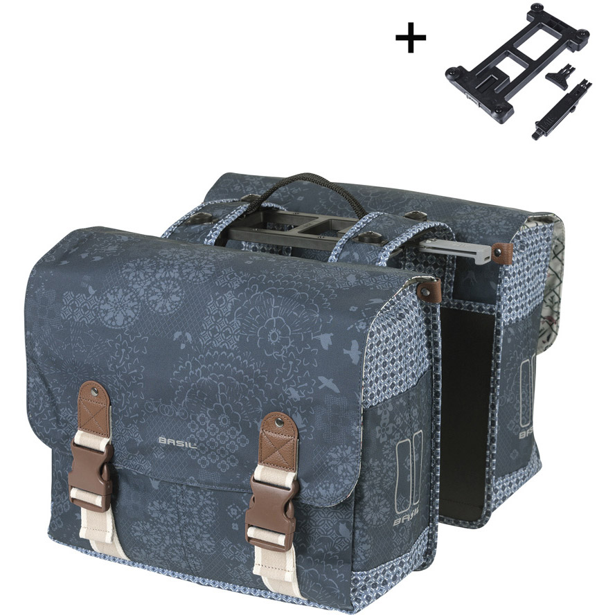 Basil dubbele tas Bohème MIK 35l indigo