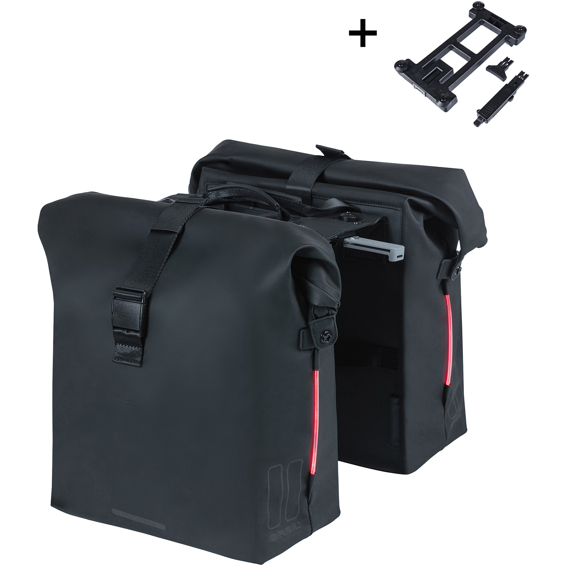 Basil dubbele tas SoHo Nordlicht MIK 41l zwart