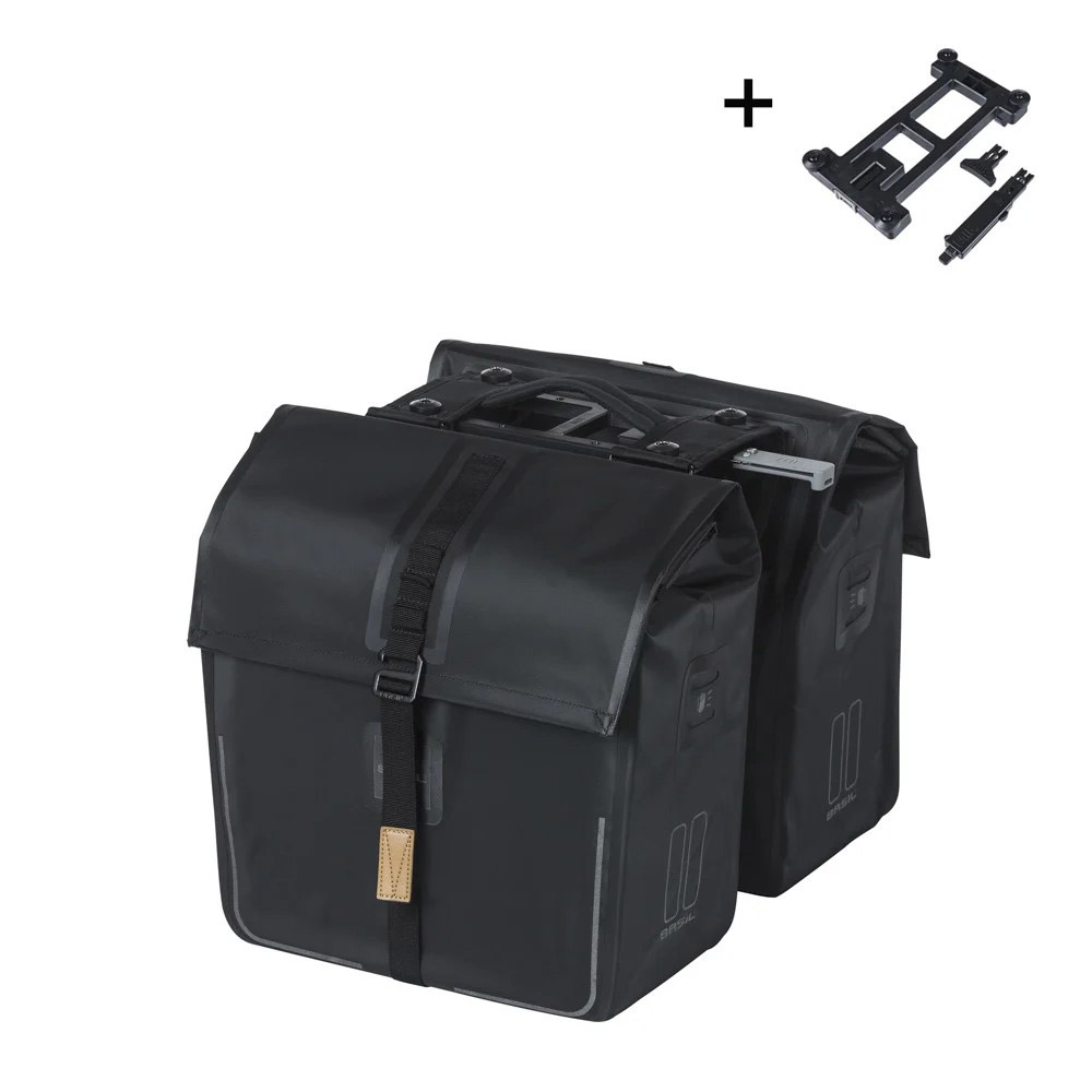 Basil dubbele tas Urban Dry MIK 50l mat zwart