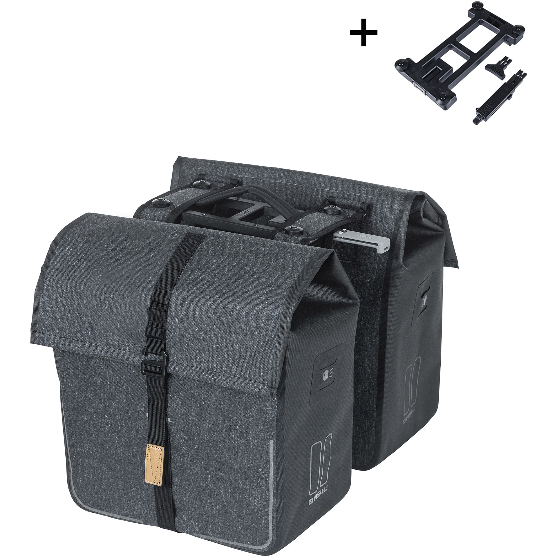 Basil dubbele tas Urban Dry MIK 50l grijs