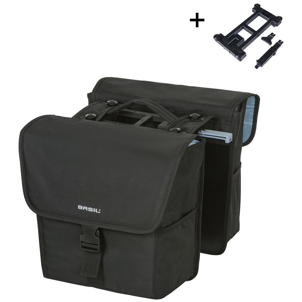 Basil dubbele tas Go MIK 32l zwart