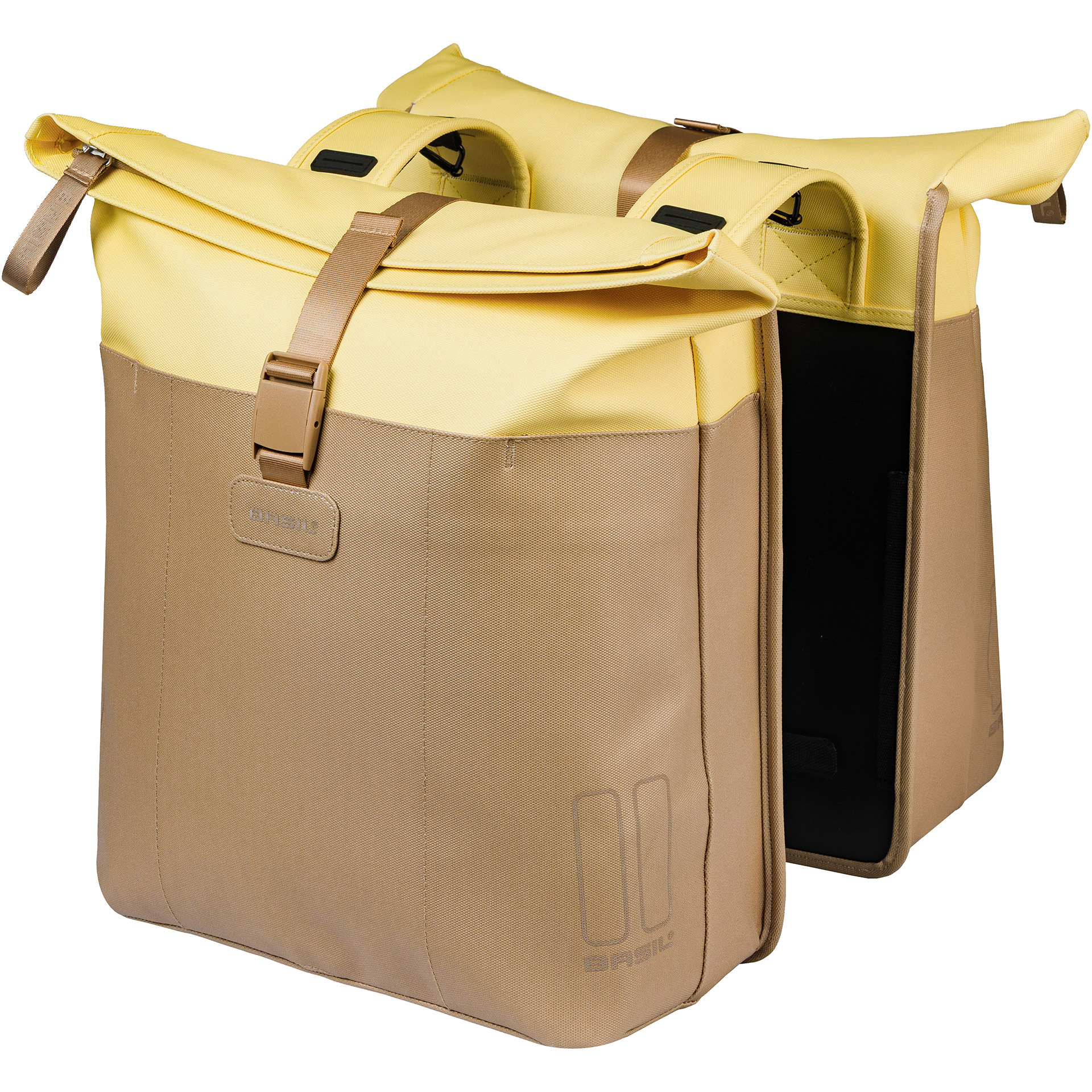Basil dubbele tas Vive 28-35l zand/geel