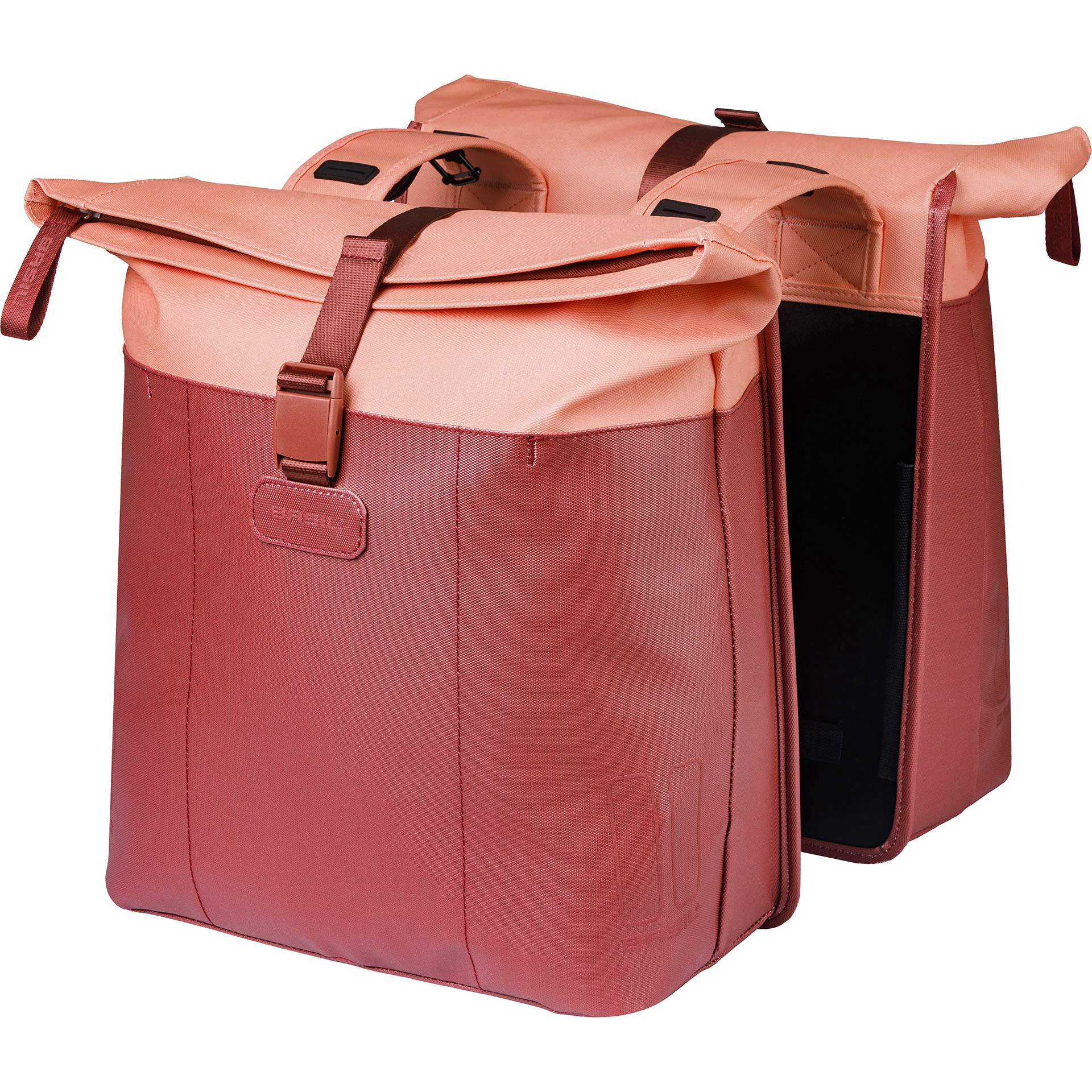 Basil dubbele tas Vive 28-35l bordeaux/roze
