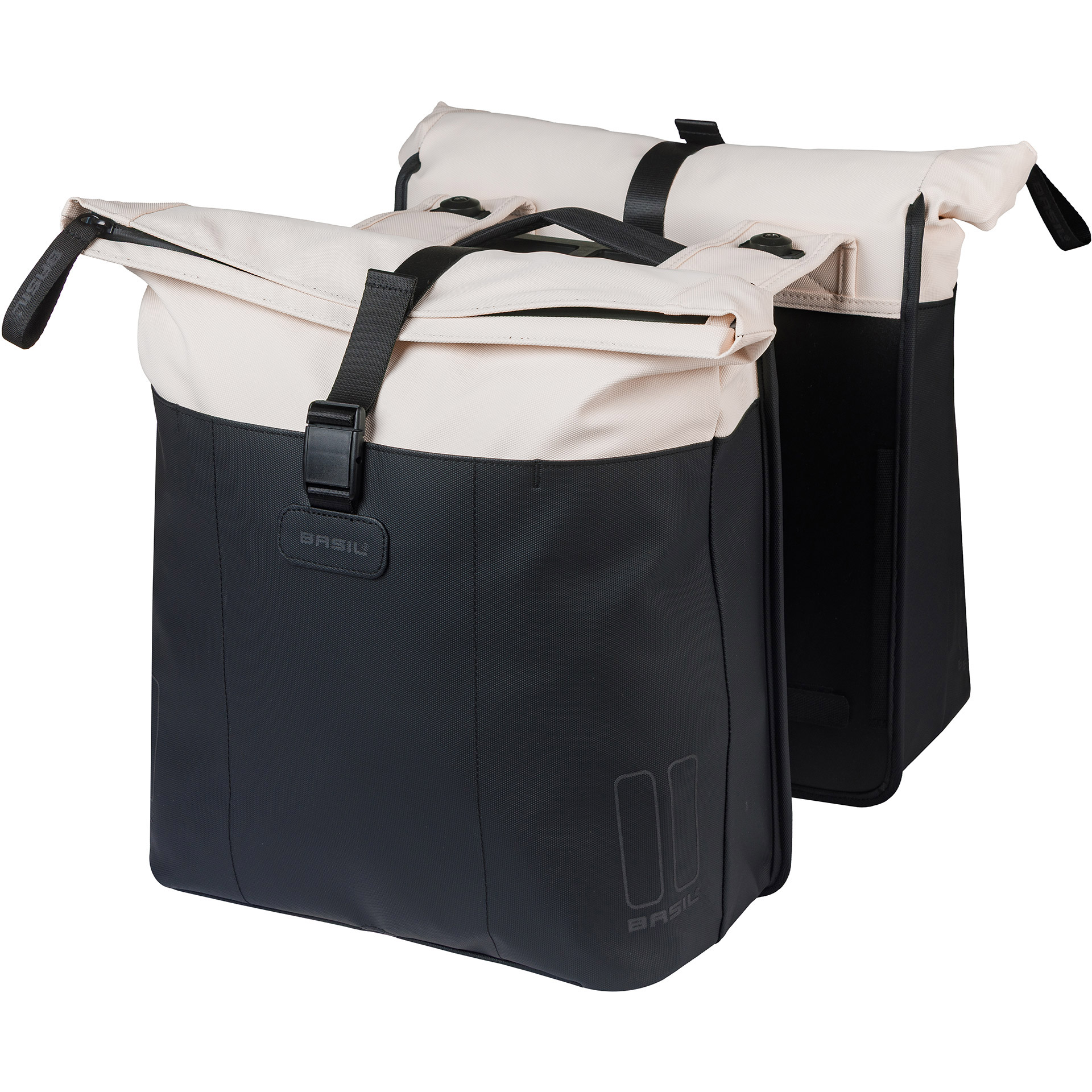 Basil dubbele tas Vive MIK 28-35l gebroken wit/zwart