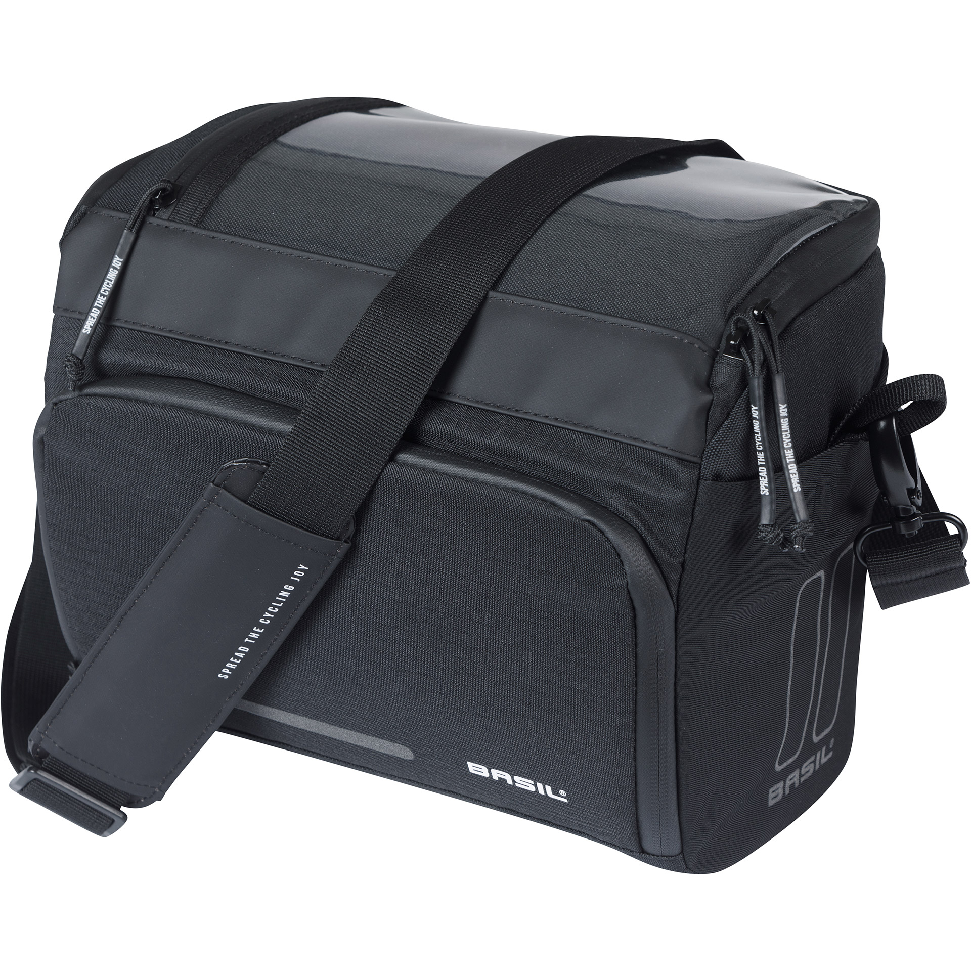 Basil stuurtas Move 7-8l zwart met adapterplaat