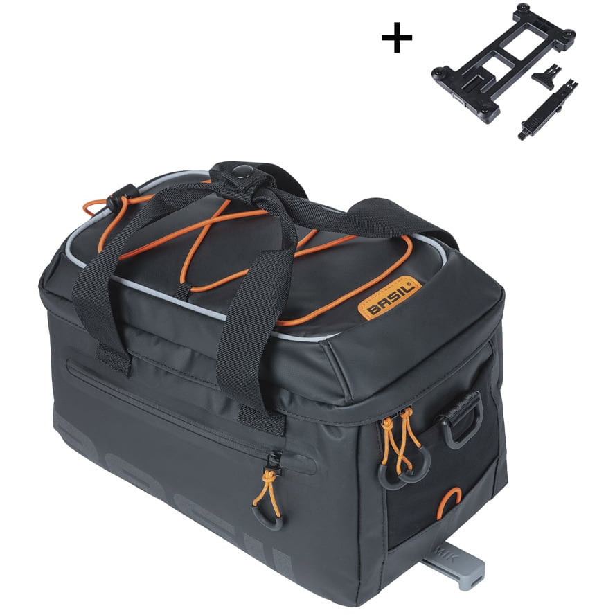 Basil bagagedragertas Miles Tarpaulin MIK 7l zwart/oranje