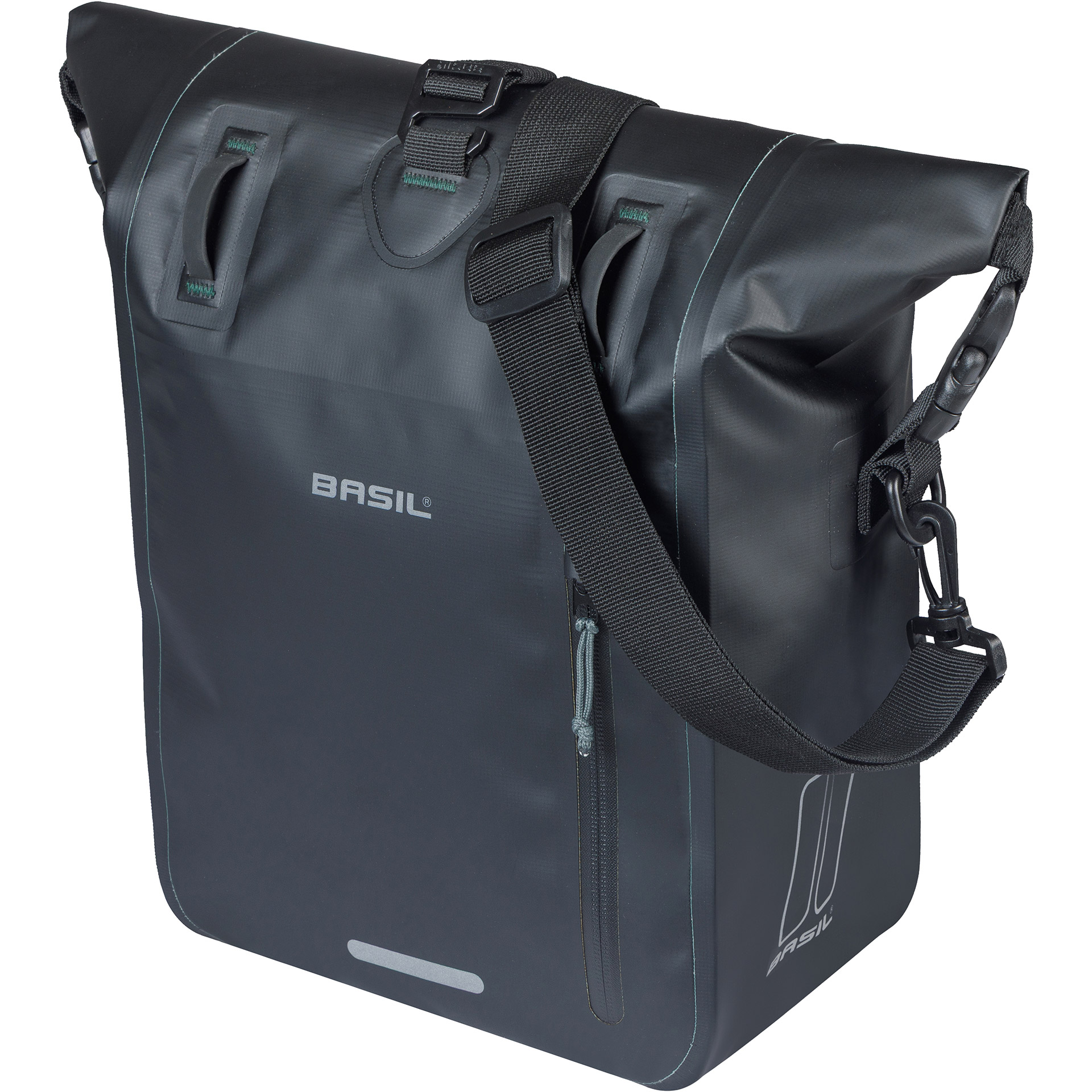 Basil enkele tas Rivo Tarpaulin MIK Hooks 12-15l zw