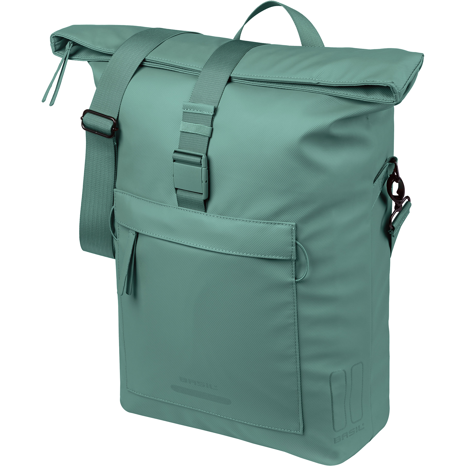 Basil schoudertas Brooklyn MIK Hooks 17l zilvergroen