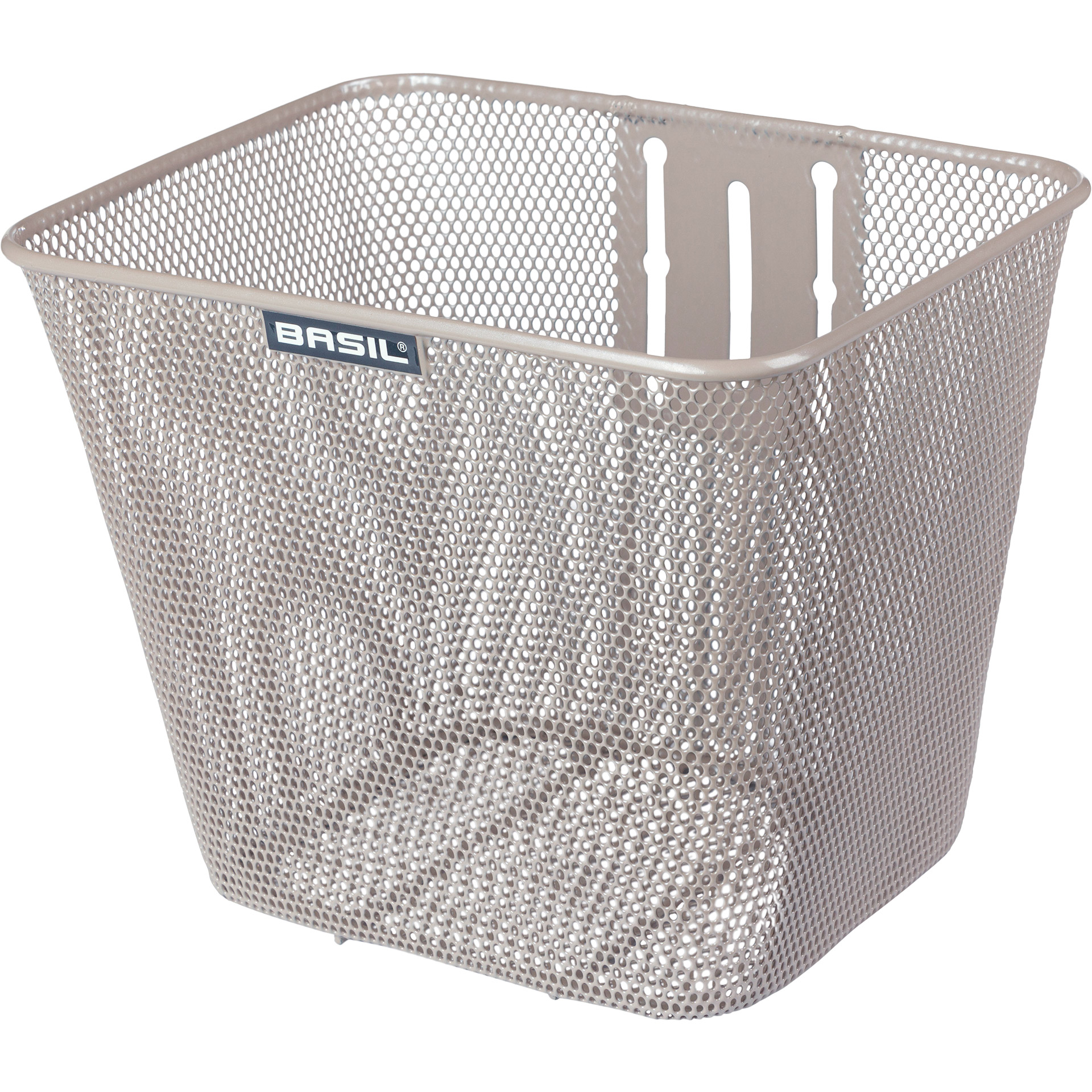 Basil mand Bilbao met houder vaste montage metallic