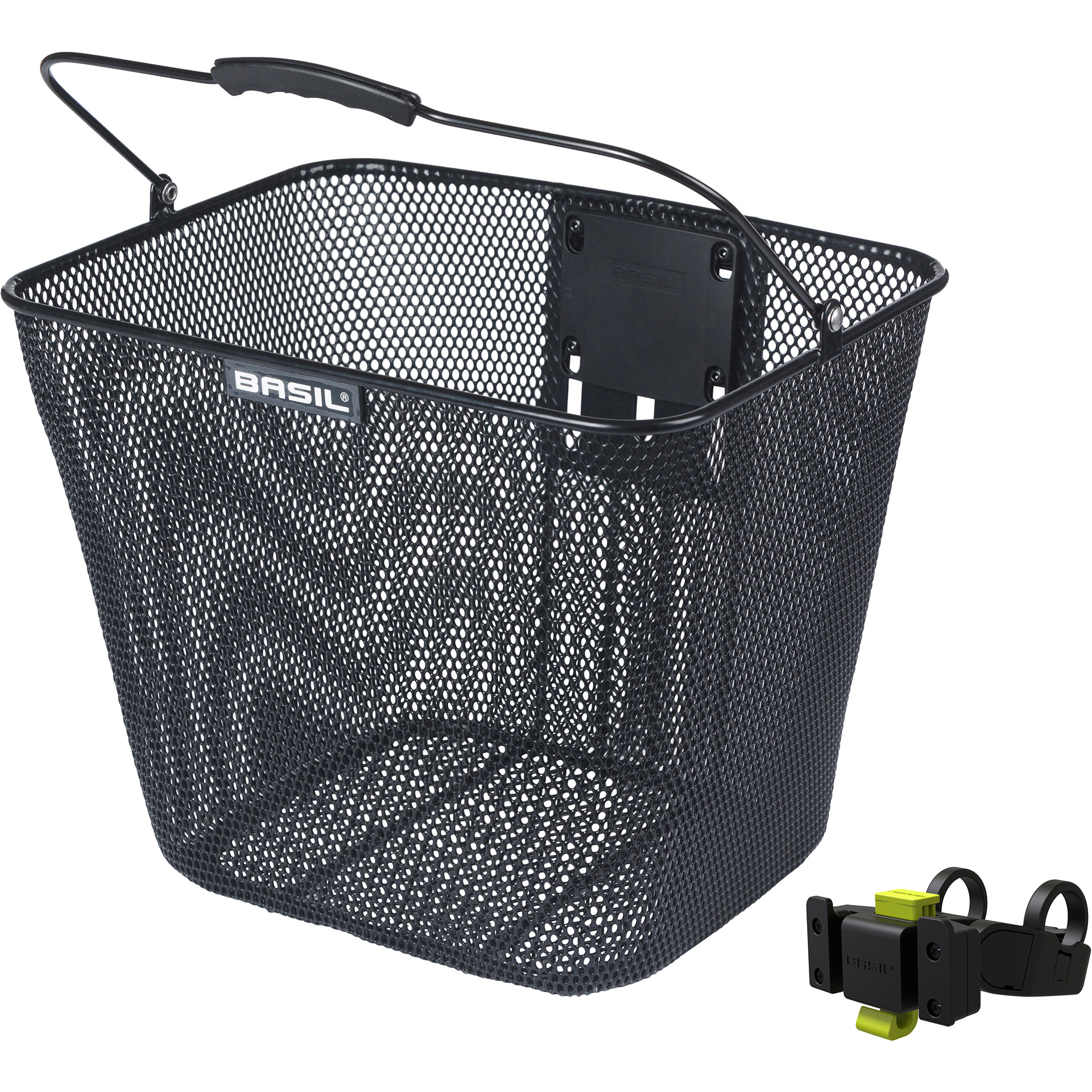 Basil mand Bilbao KlickFix met stuurbochthouder zwart