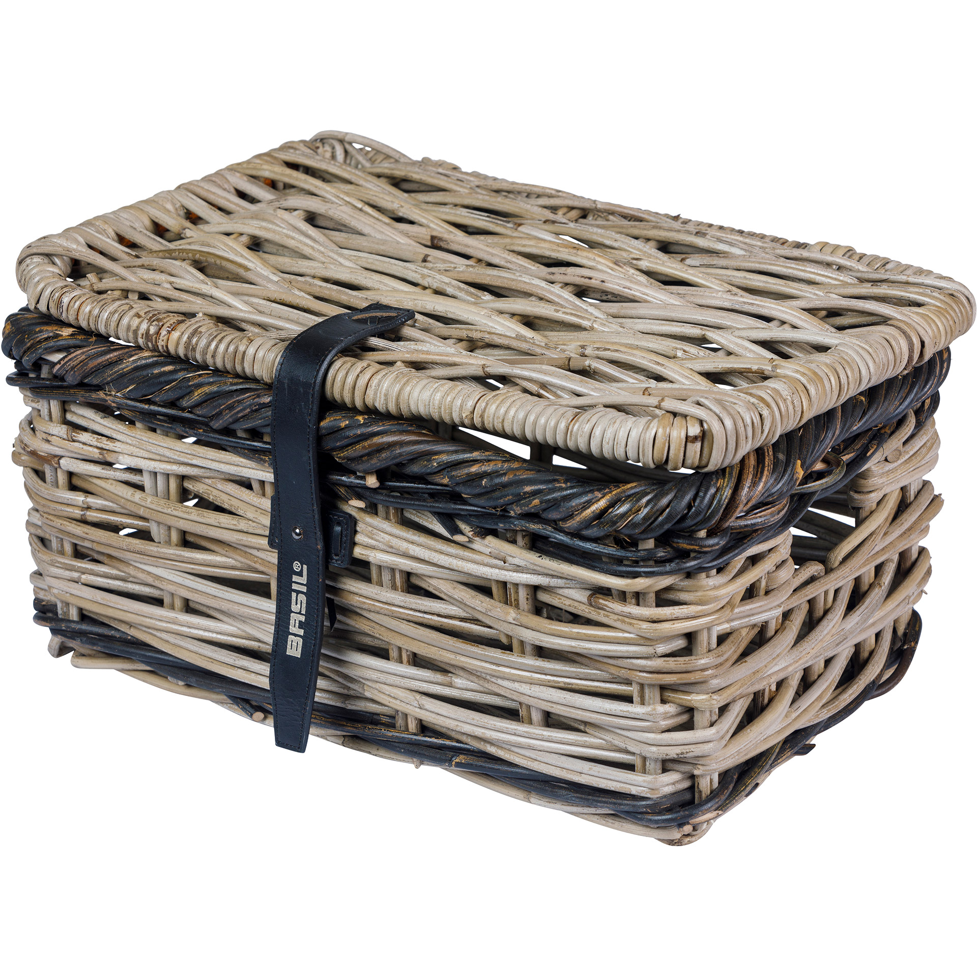 Basil mand Dijon S met deksel grijs/zwart