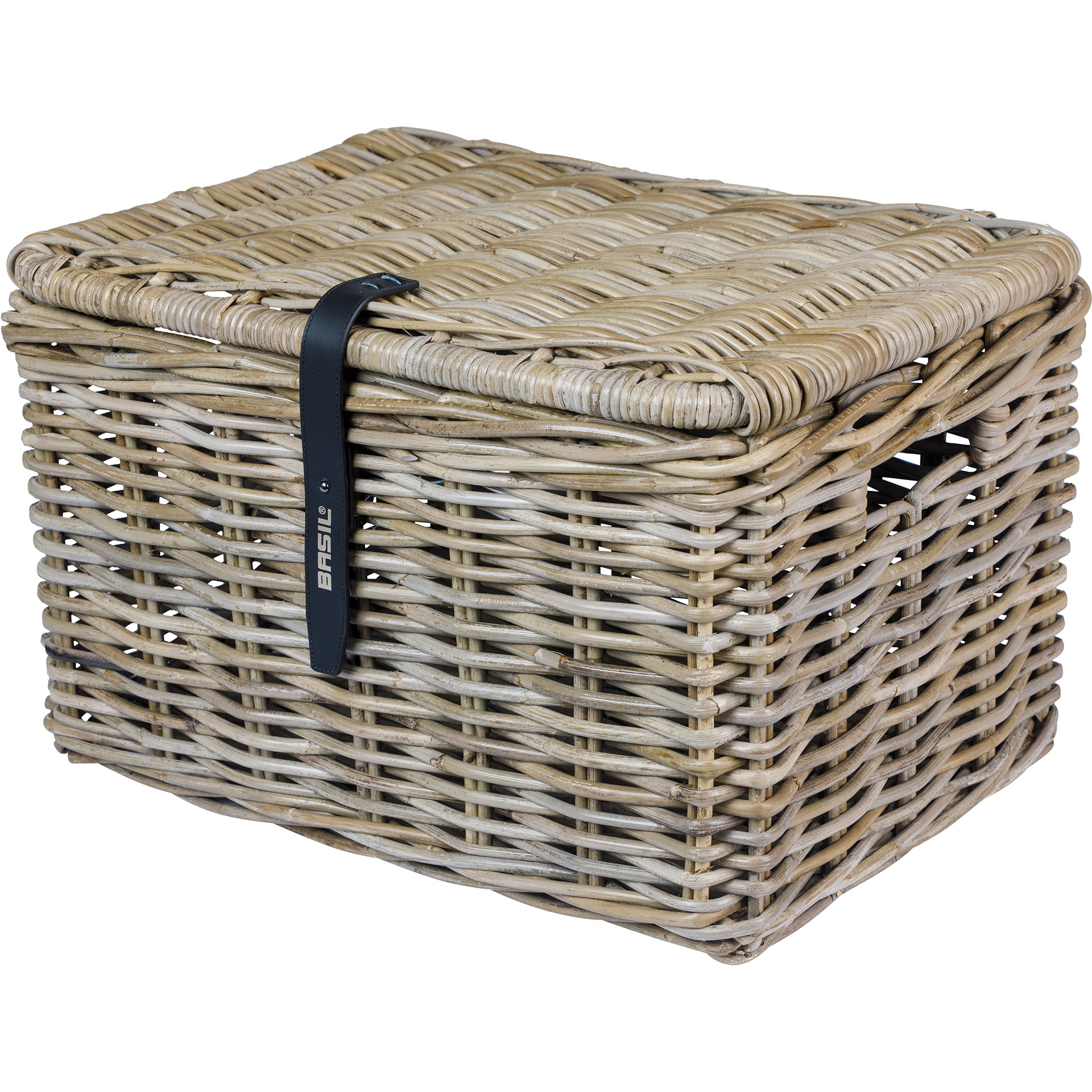 Basil mand Dax L met deksel grijs