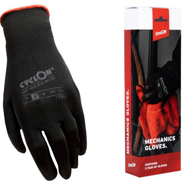 CyclOn montagehandschoenen M8 nylon/pu zwart/rood (3pr)