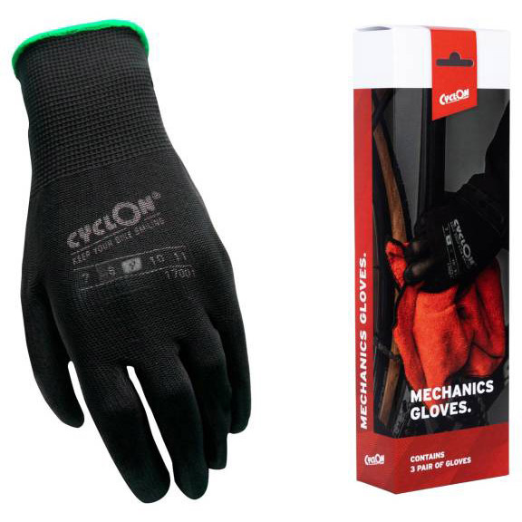 CyclOn montagehandschoenen M9 nylon/pu zwart/groen (3pr)