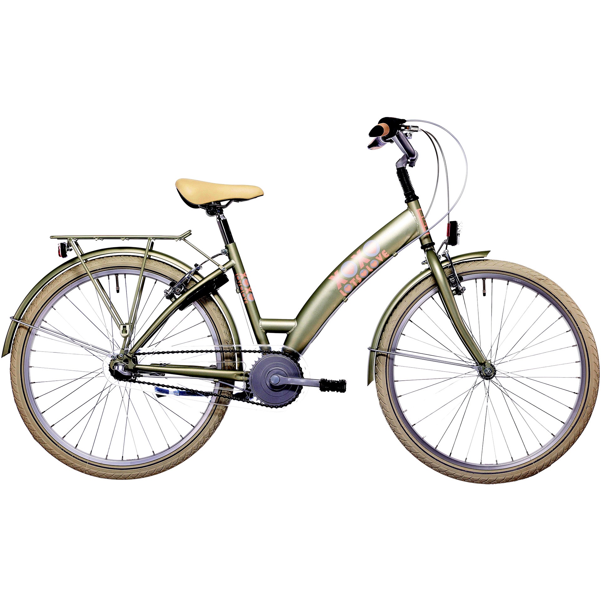 BFN meisjesfiets Lots of Love 24" 3v remnaaf mat desert sage