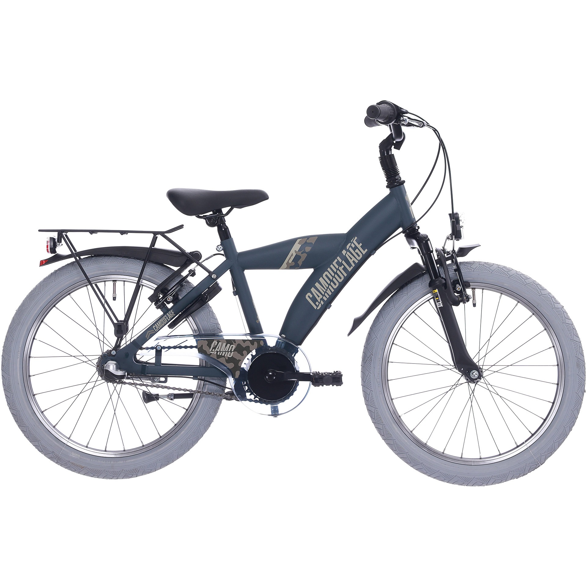 BFN jongensfiets Camouflage 20" 3v remnaaf mat donkergroen