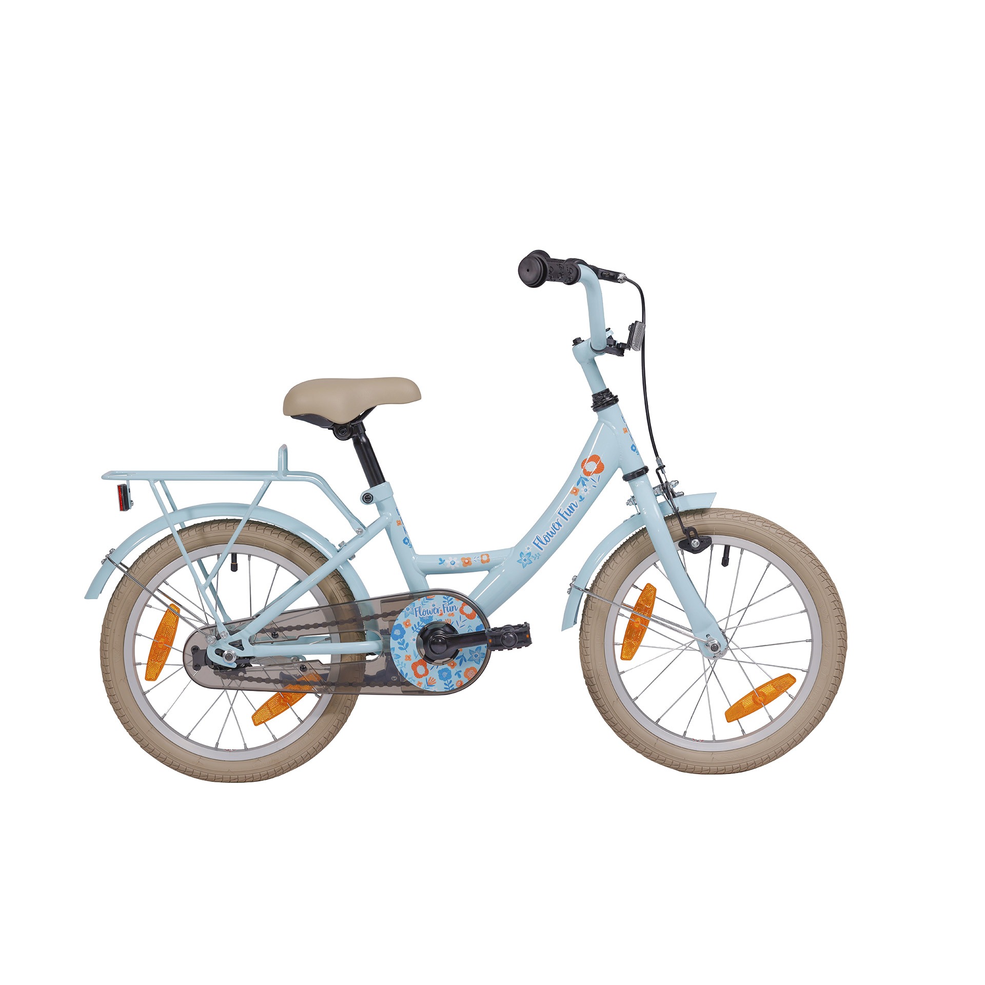 BFN meisjesfiets Flower Fun 16" remnaaf blauw