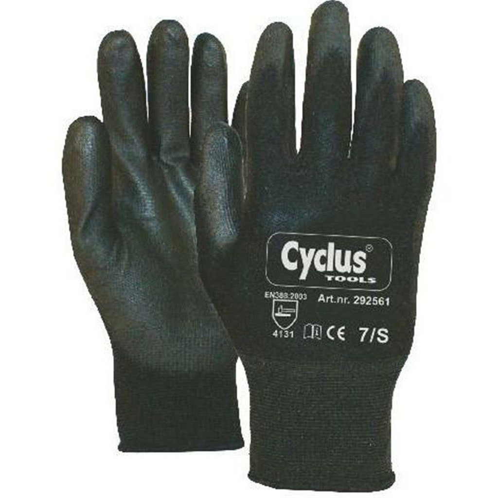 Werkhandschoen Nylon S/7 L+R rode kraag Cyclus 292561