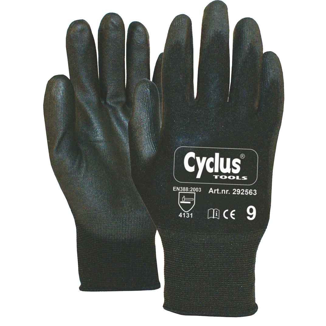 Werkhandschoen Nylon M/8 L+R gele kraag Cyclus 292562