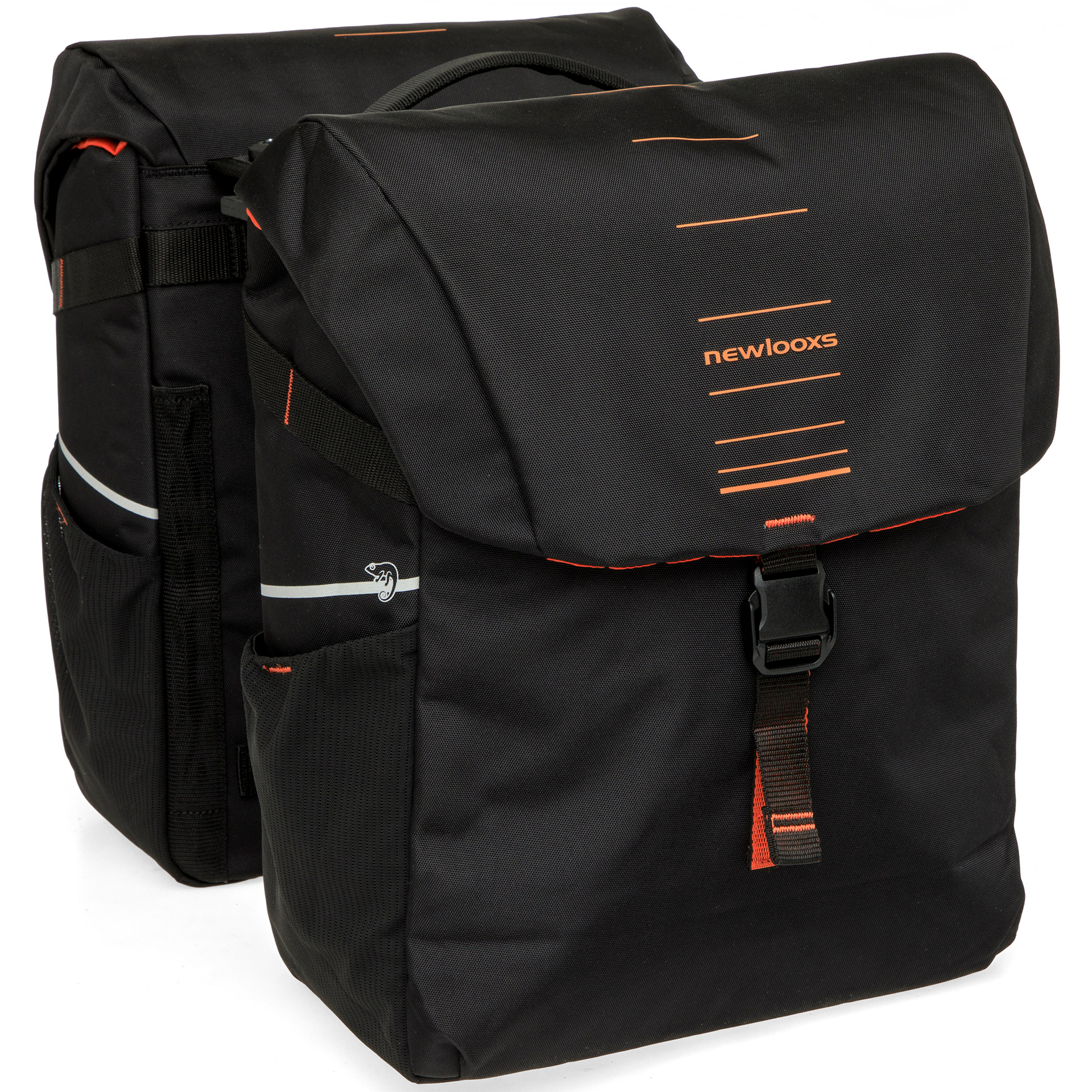 New Looxs dubbele tas Vigo MIK 2.0 40l polyester zwart/oranje