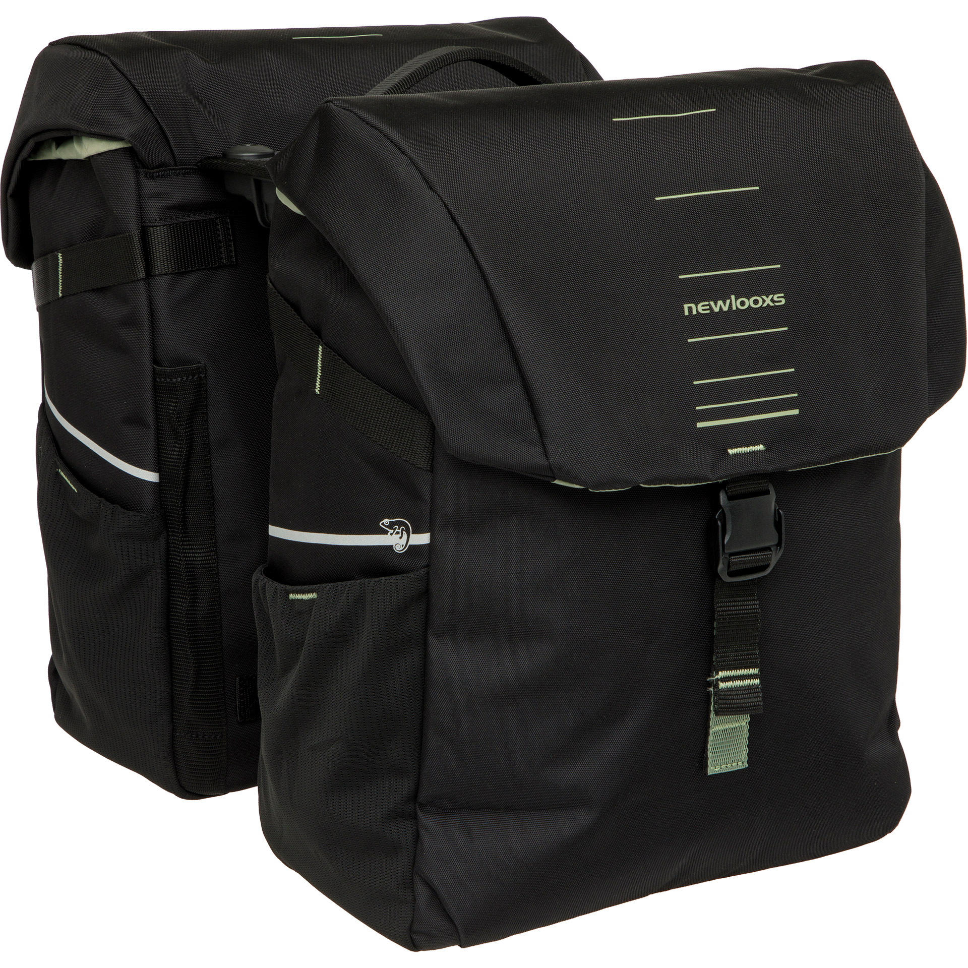 New Looxs dubbele tas Vigo RT2 40l polyester zwart/groen