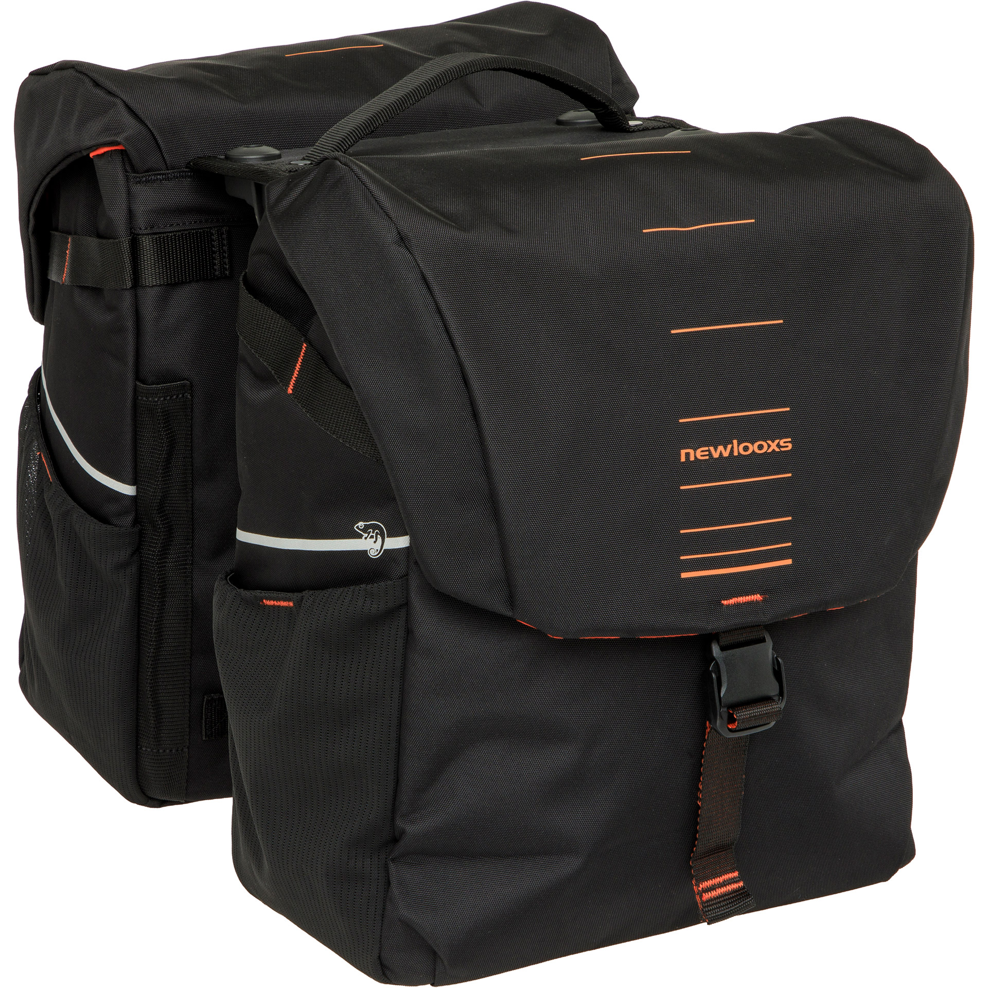 New Looxs dubbele tas Vigo RT2 40l polyester zwart/oranje