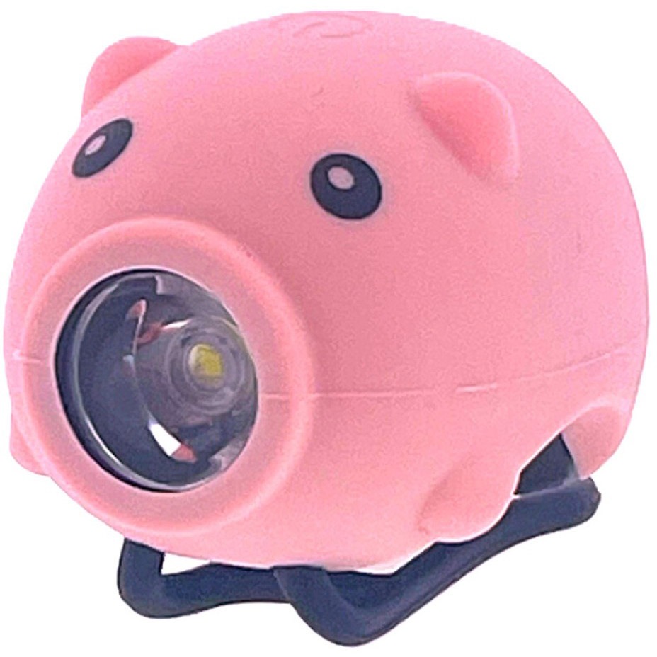 PexKids fietstoeter Varken met LED lamp USB roze