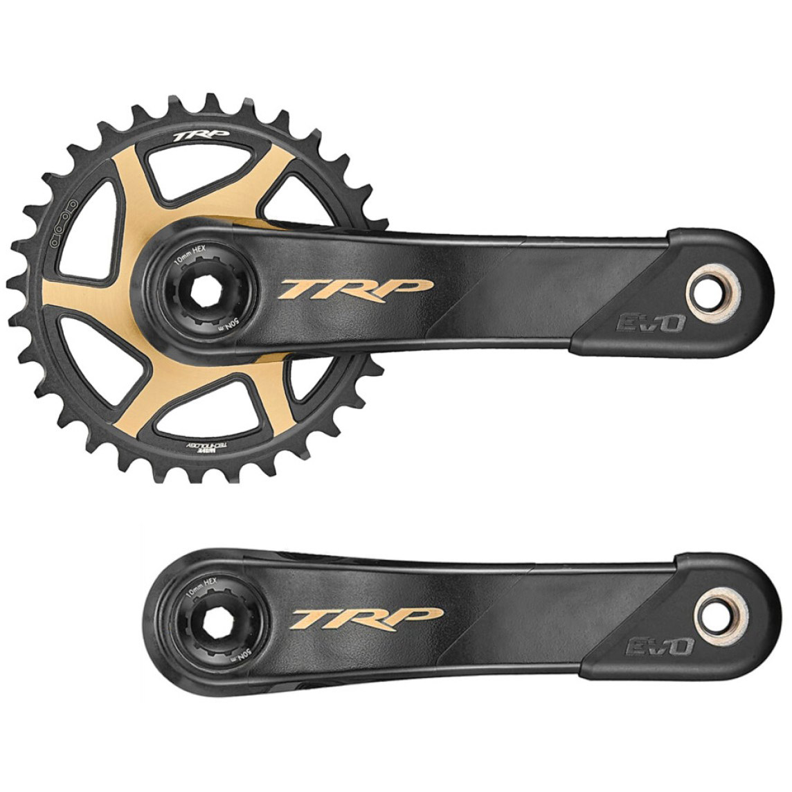 TRP crankstel CK-M9050 170mm 68&73 carbon zwart/goud