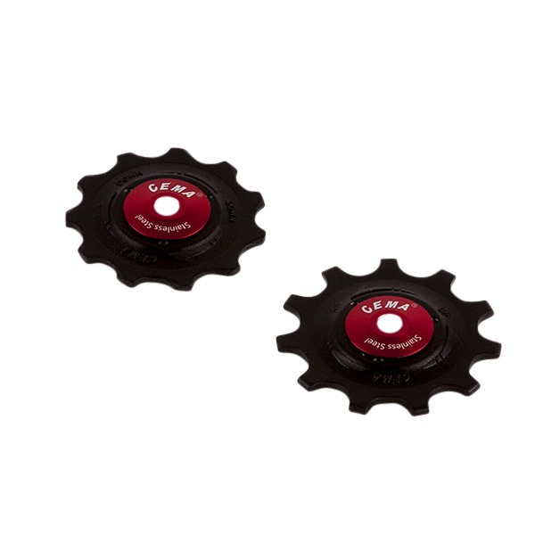 CEMA derailleurwieltjes RVS 9/10/11V PVC zwart