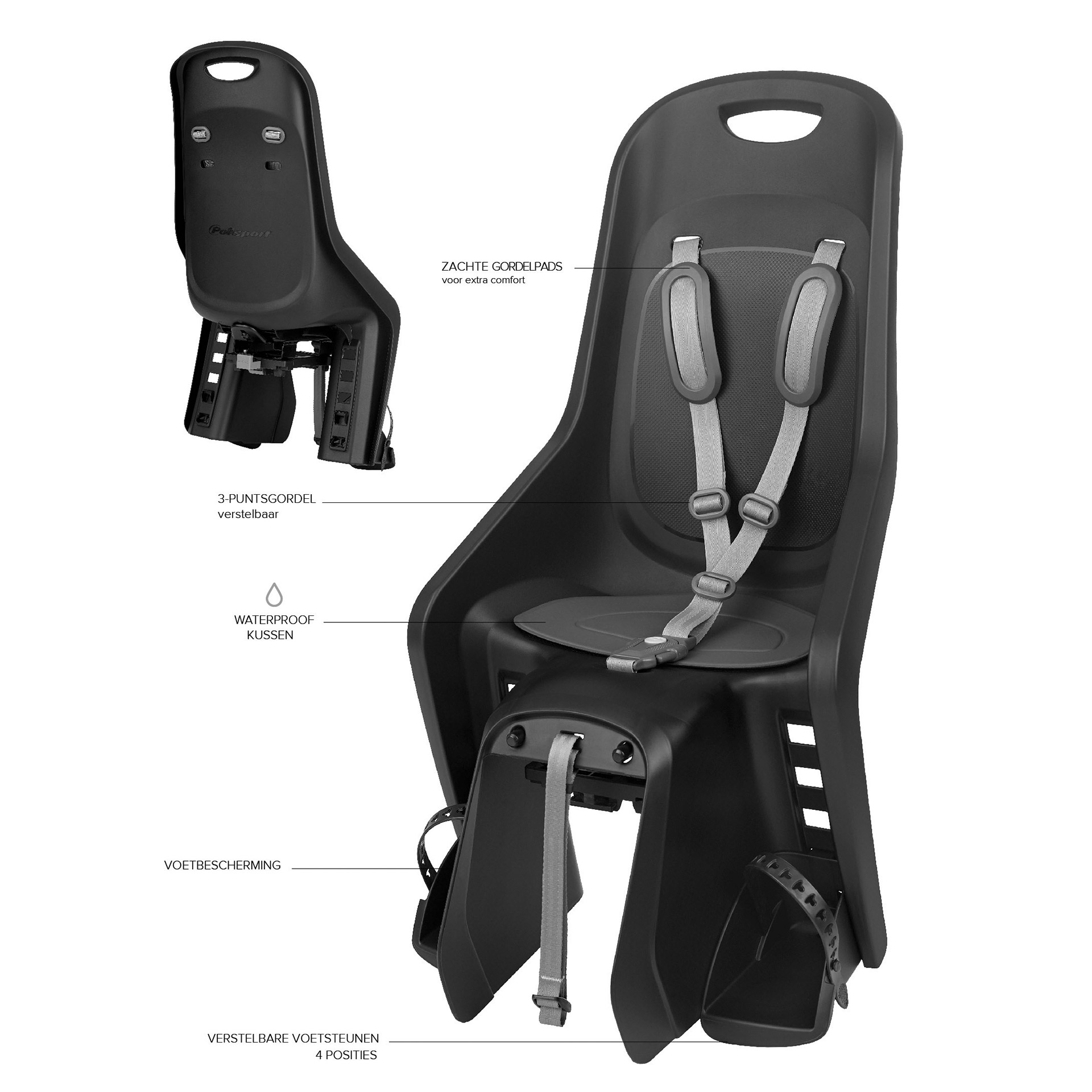 Polisport Duo Bubbly+ Maxi MIK HD compatible zwart/grijs