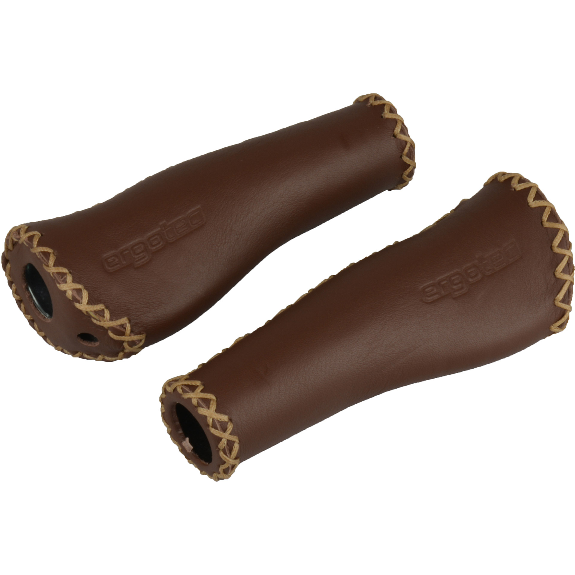 Ergotec handvatset Monaco 135/135mm leer bruin